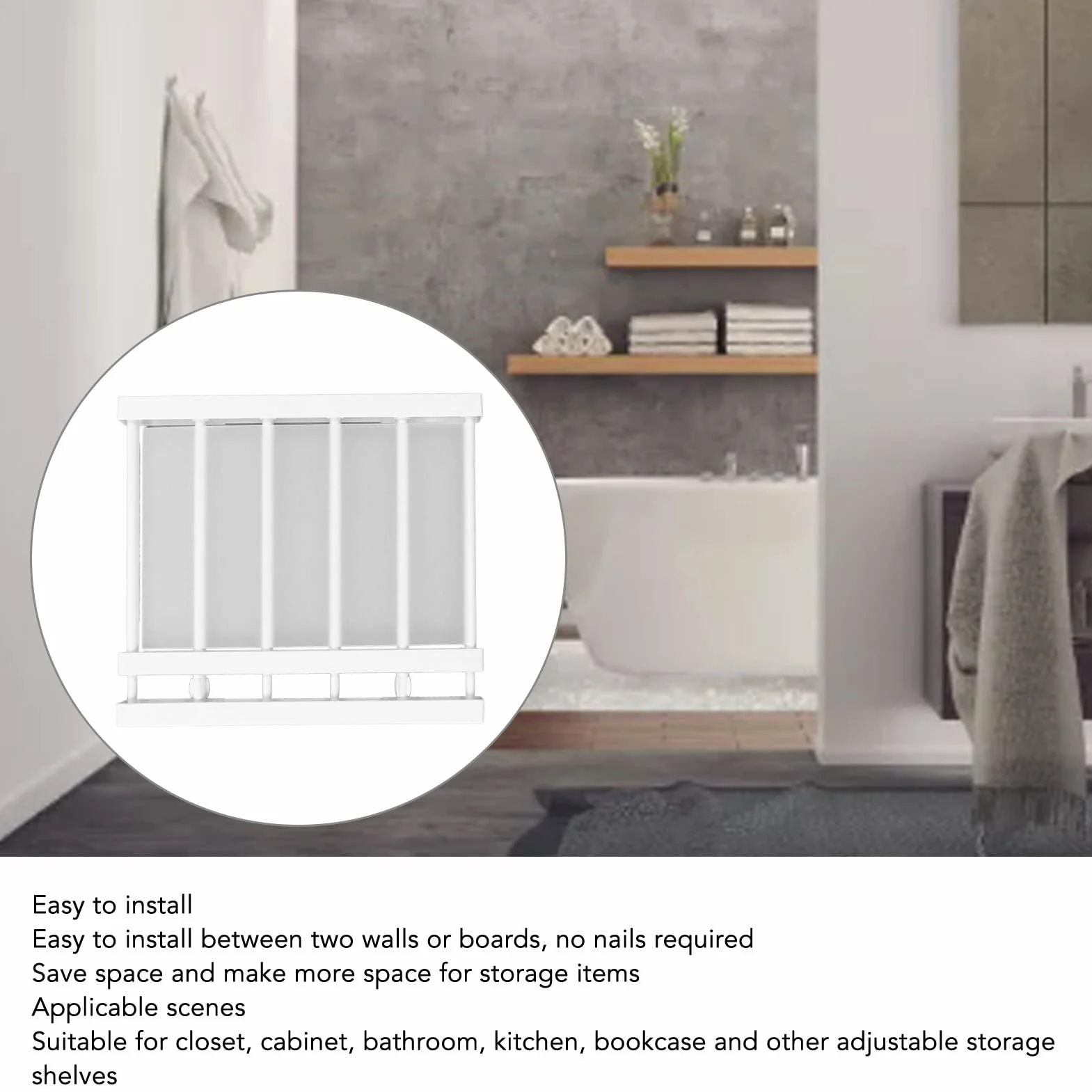 Szafa na Ubrania Rozkładana Półka Napinająca - Szafka Organizacyjna z Regulowanymi Półkami i Stojaki do Organizacji Bez Przegródek Wiertniczych (Długość 30-40 cm / 11,8-15,7 cala)