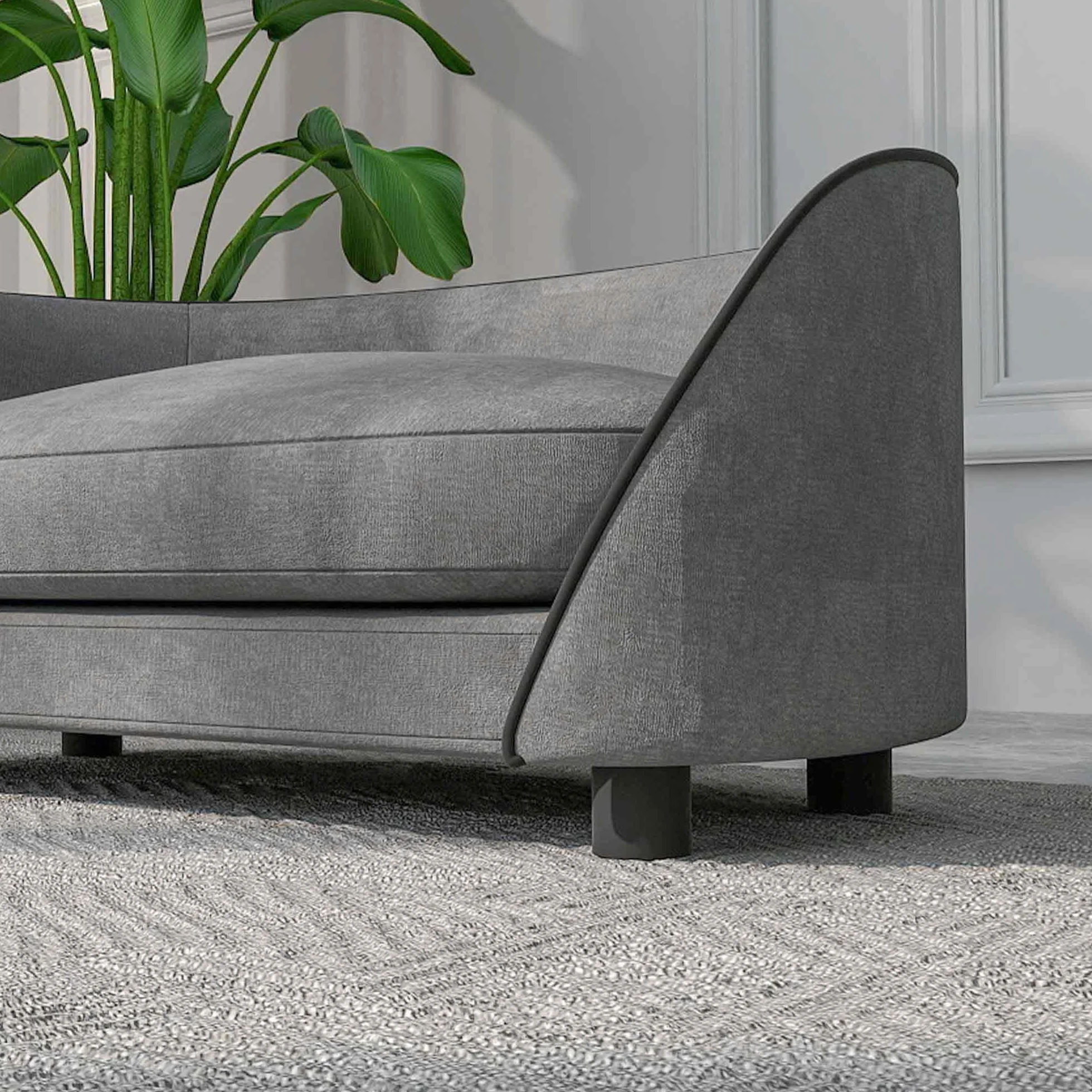 PawHut Sofa dla psa, miękka poduszka, zdejmowany pokrowiec, aksamitny, dla małych i średnich psów, szary