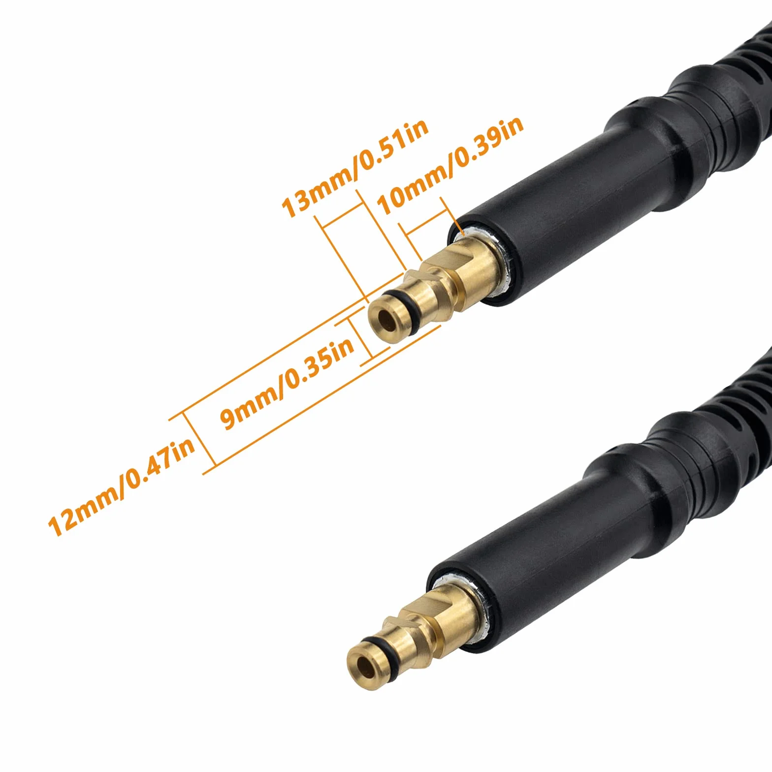 Fai Top Wąż wysokociśnieniowy 15 m, wąż zamienny do myjki wysokociśnieniowej Kärcher K2-K7, system wtykowy Click Quick Connect, szybka wymiana węża do Krcher K2, numer części zamiennej: 2.641-721.0