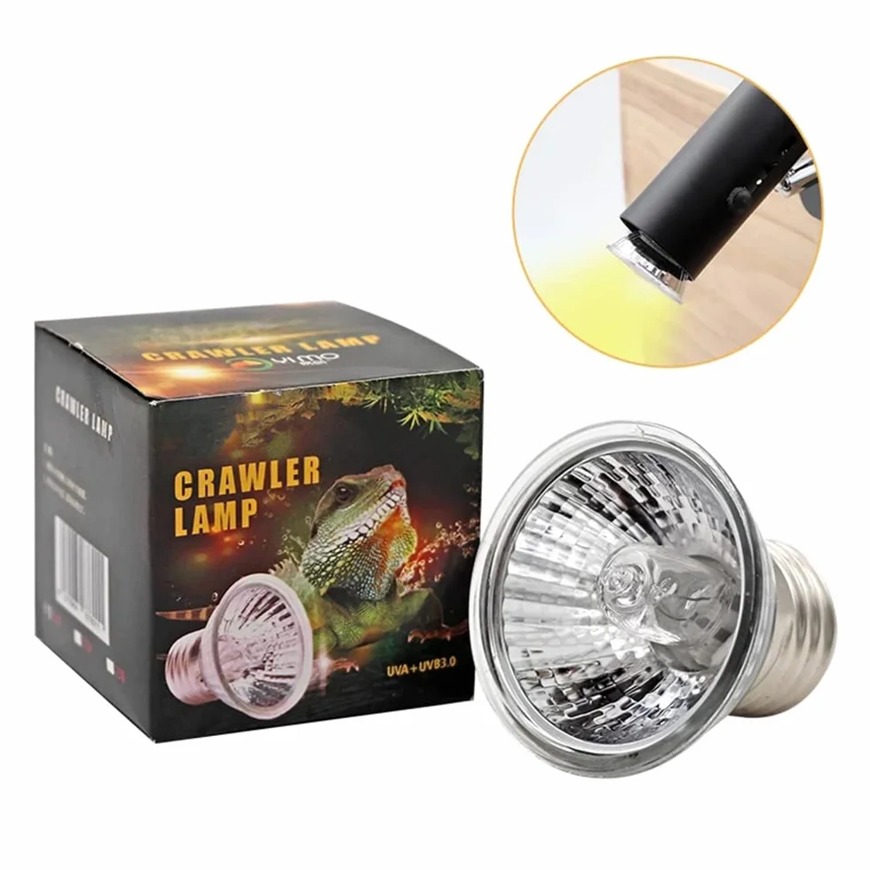 NEWFUN Lampa grzewcza dla gadów żółwi E27 25W 220V UVA UVB pełne spektrum ściemniana