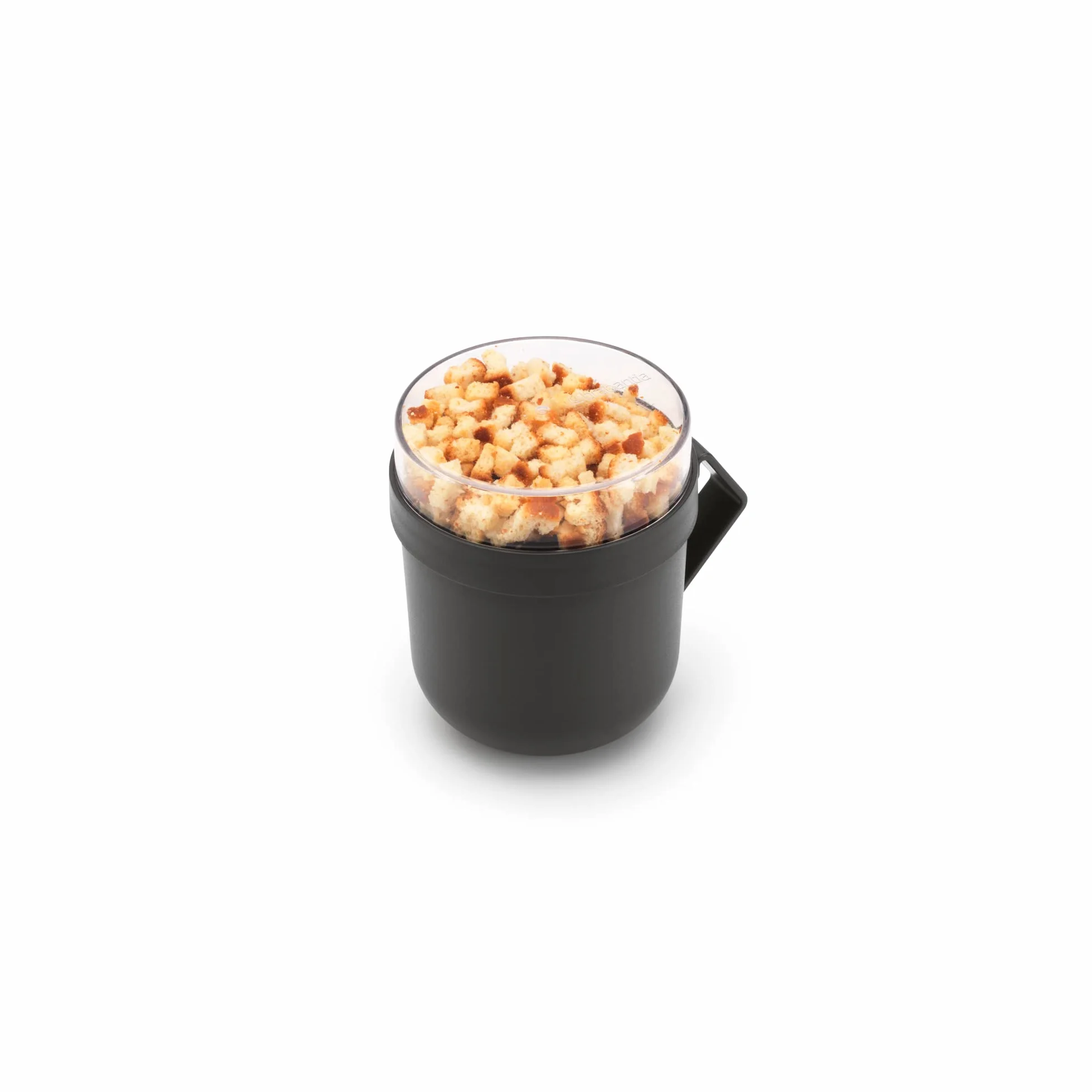 Brabantia - Make & Take Kubek na Zupę 0.6L - Odkręcany Pojemniki na Dodatki (180 ml) & Uchwytem - Szczelny - Nadaje się do Zamrażarki, Zmywarki & do Mikrofalówki - Dark Grey