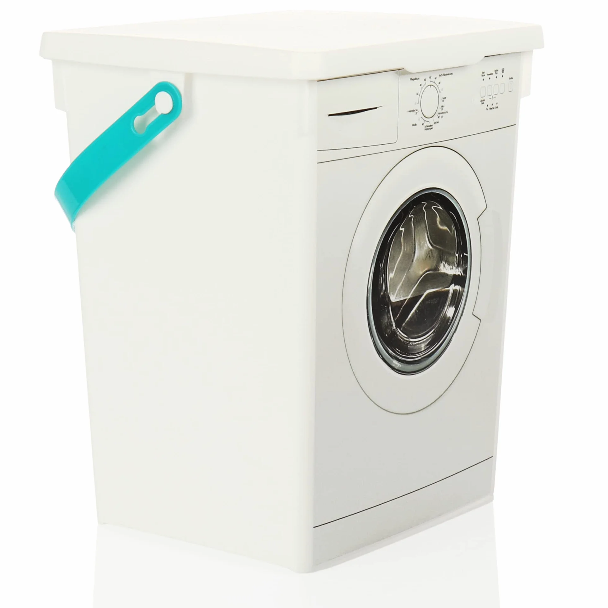 COM-FOUR® pojemnik na detergent wykonany z tworzywa sztucznego pochodzacego z recyklingu - pudelko do przechowywania z pokrywka - do przechowywania detergentu, tabletek, krazków i saszetek