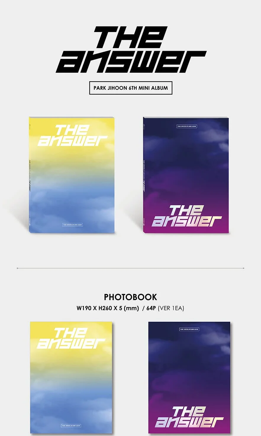 PARK JIHOON [THE ANSWER] 6. mini album [Day Ver. ] WANNA ONE PARK JI HOON K-POP SEALED