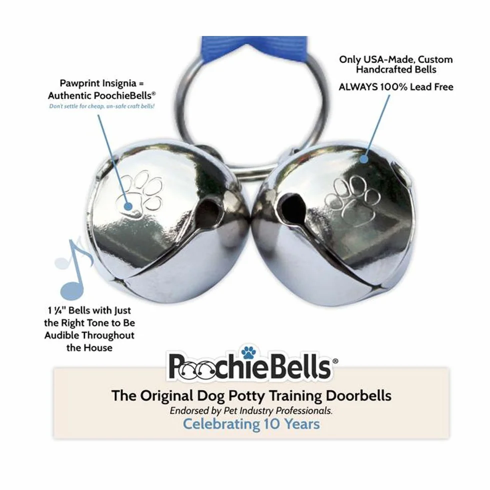 PoochieBells The Original Doggie Doorbell, Safe and Effective Puppy Potty Training Bells, Sahara (PB-Sahara)