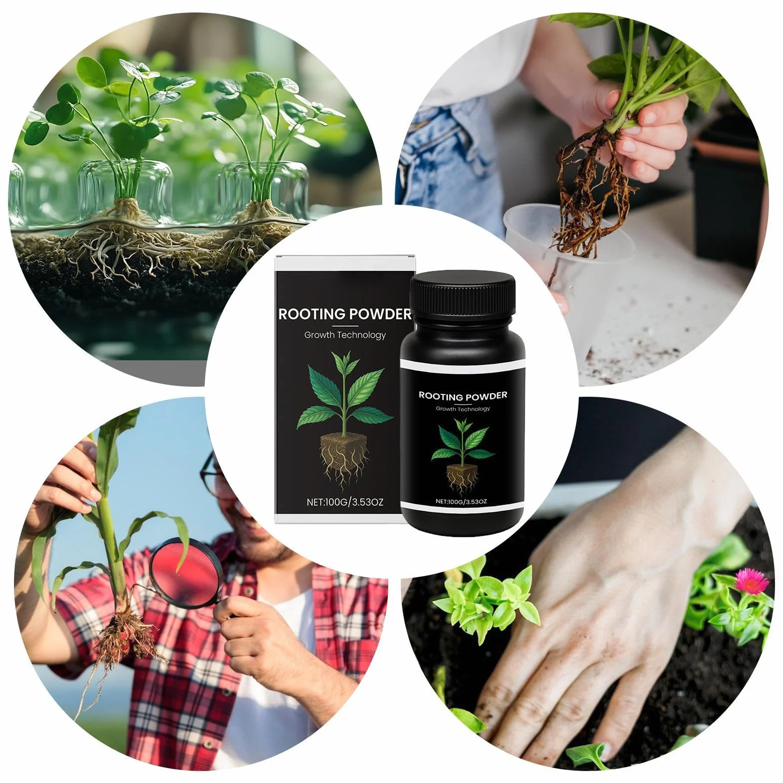 Plant Rooting Powder, Water Soluble Fertilizer Mix, Formula, Stem Cutting, Fast Root Boost For Indoor Plants, Garden Flowers, Vegetables, Backyard, Greenhouse, Nursery