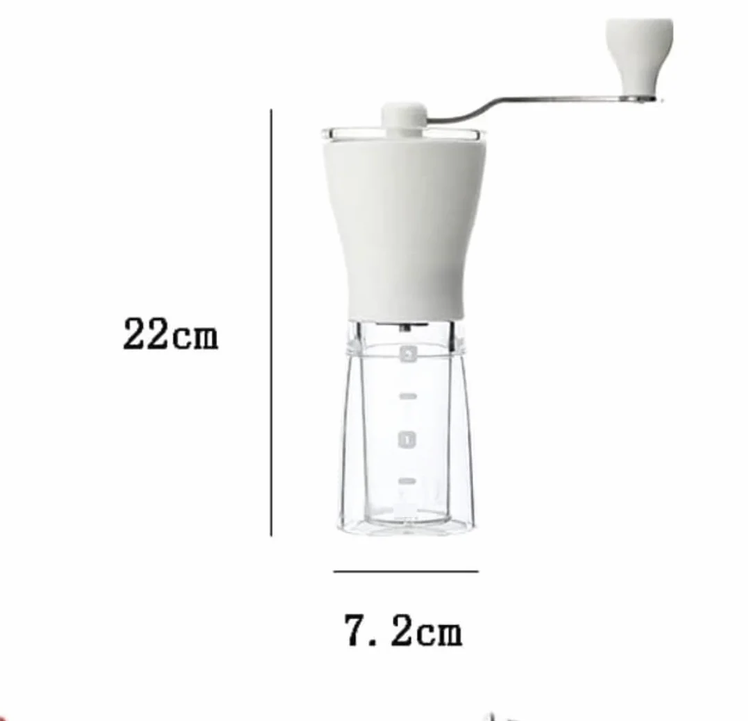 French Press Regulowany Młynek Do Kawy Ręczny Ziaren Przenośny Użytku Domowego Dzbanek Kawy(White)