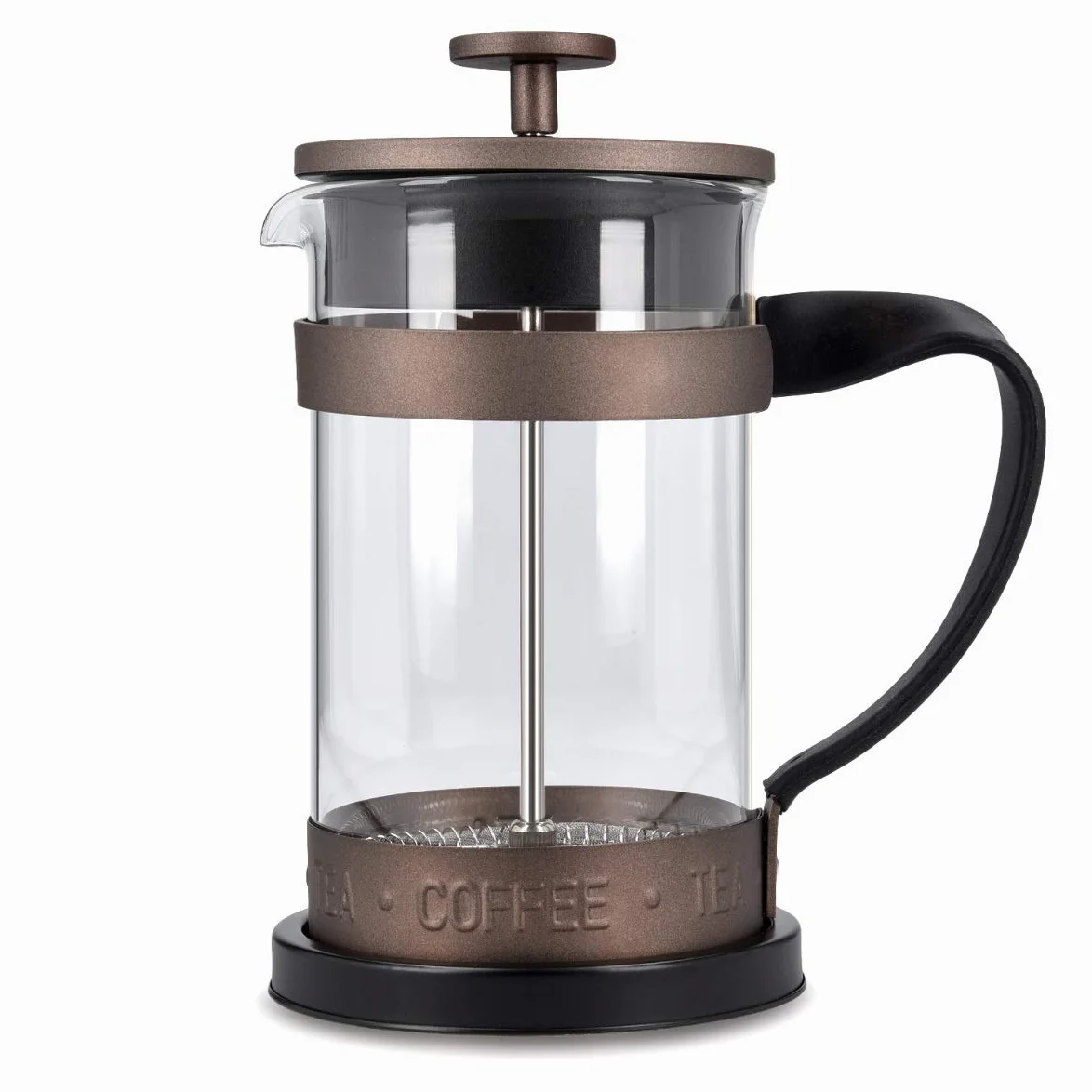 Navaris French Press zaparzacz do kawy z filtrem ze stali nierdzewnej – dzbanek do stempli 600 ml – 15 x 10,2 x 18,2 cm – 0,6 l – również do herbaty
