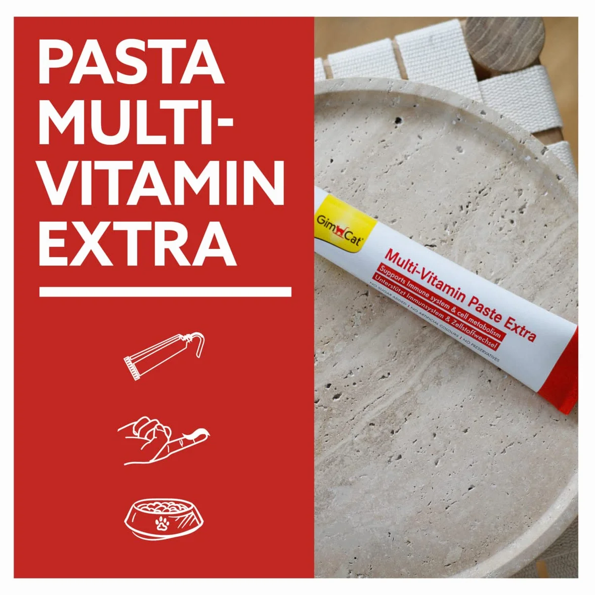 GimCat Multi-Vitamin Extra Pasta multiwitaminowa dla kotów z beta-glukanem i kwasami omega-3 i omega-6 100 g