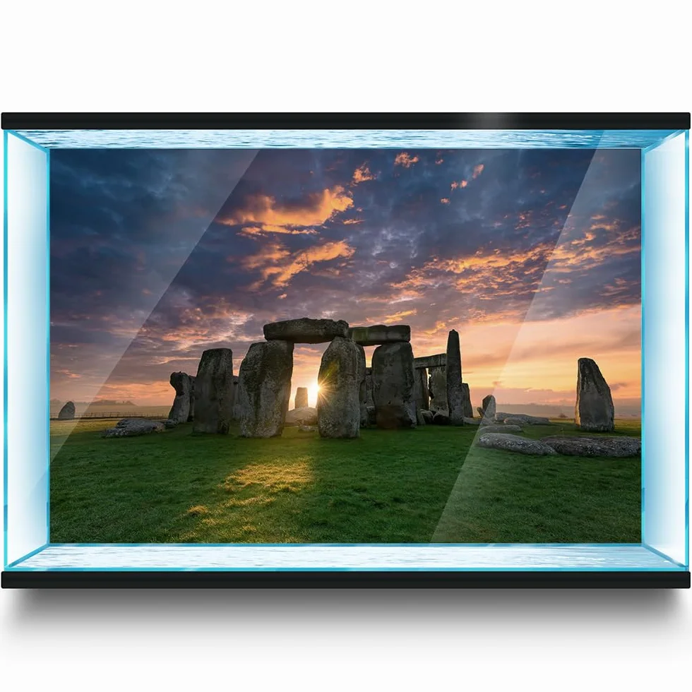 Naklejki na tło do akwarium Stonehenge Monolitu samoprzylepne 60 x 40 cm