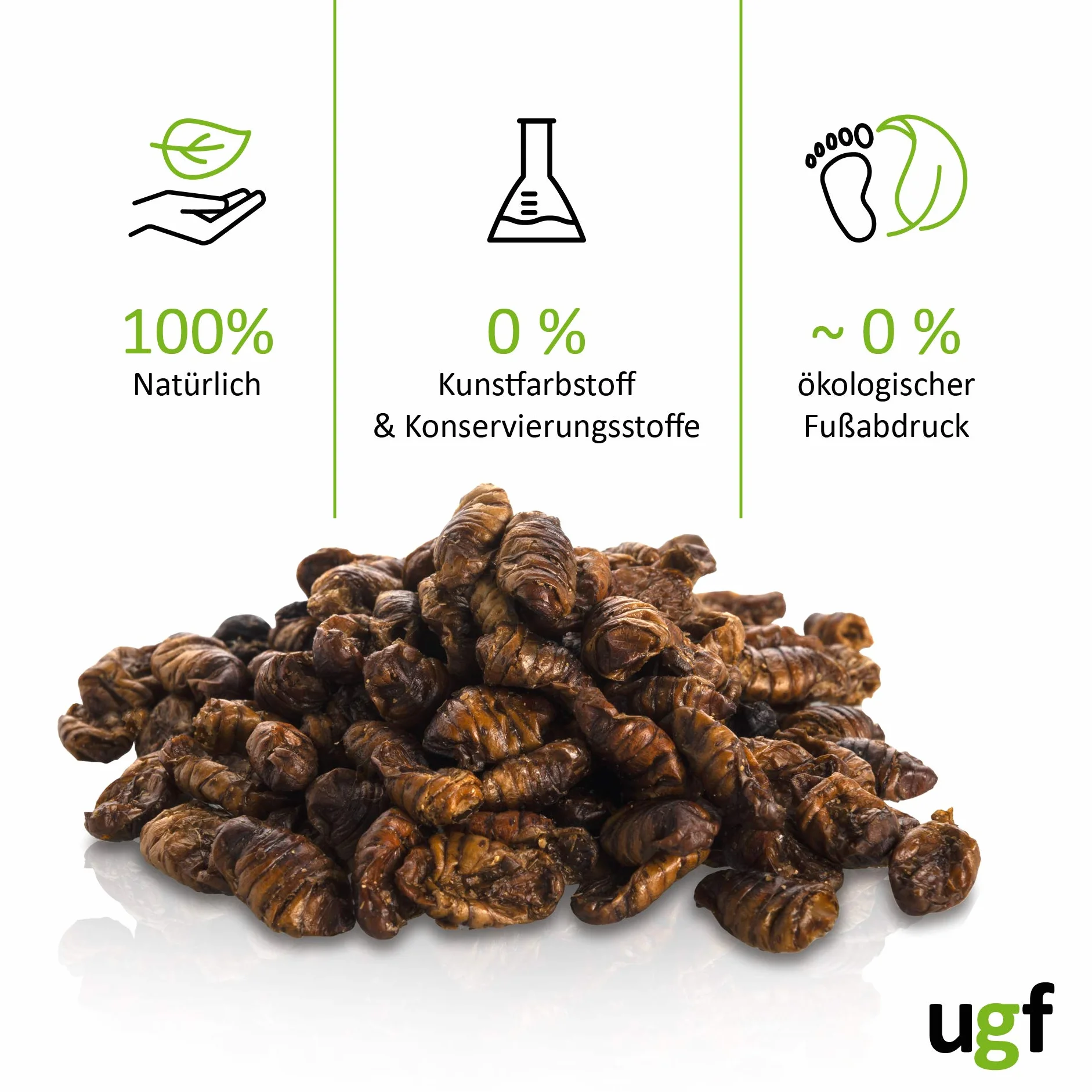 UGF Suszone jedwabniki Koi 800 g w wiadrze 3-litrowym pokarm dla ryb stawowych
