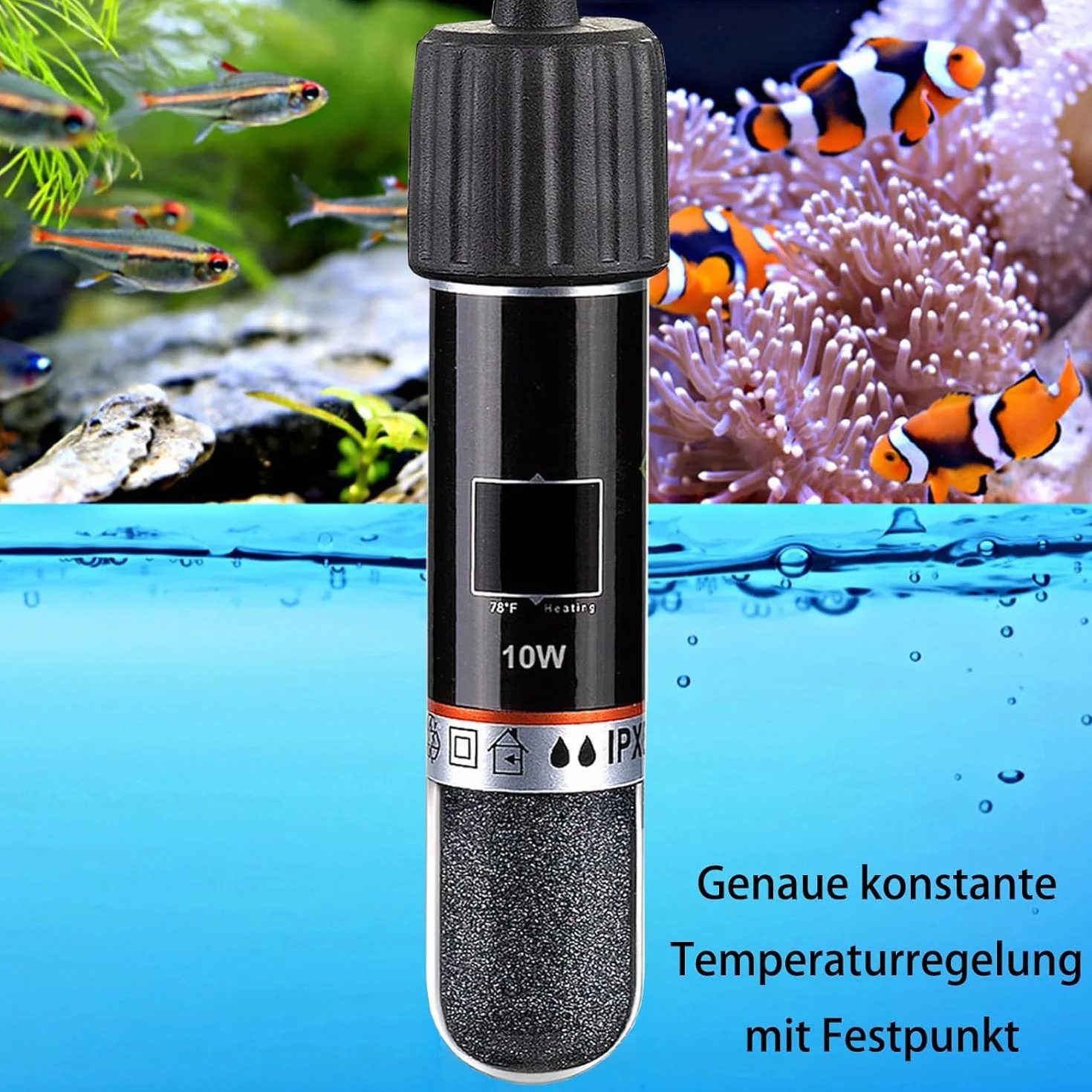 GERUI 2SZT. USB Grzejnik do Akwarium 10 W Mini Grzejka do Akwarium z Termostatem, Termostat Grzejnik do Akwarium dla Żółwi dla Małych Akwariów na Słodką i Słoną Wodę