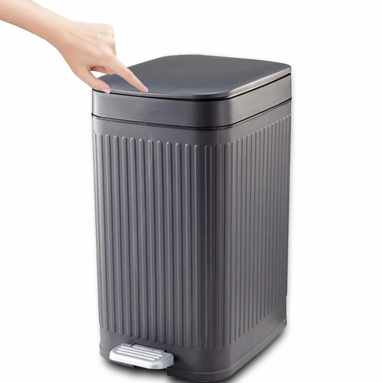 Kongming Kosz na śmieci z pedałem, 8 l, wąski, do łazienki, biura, salonu, sypialni, toalety