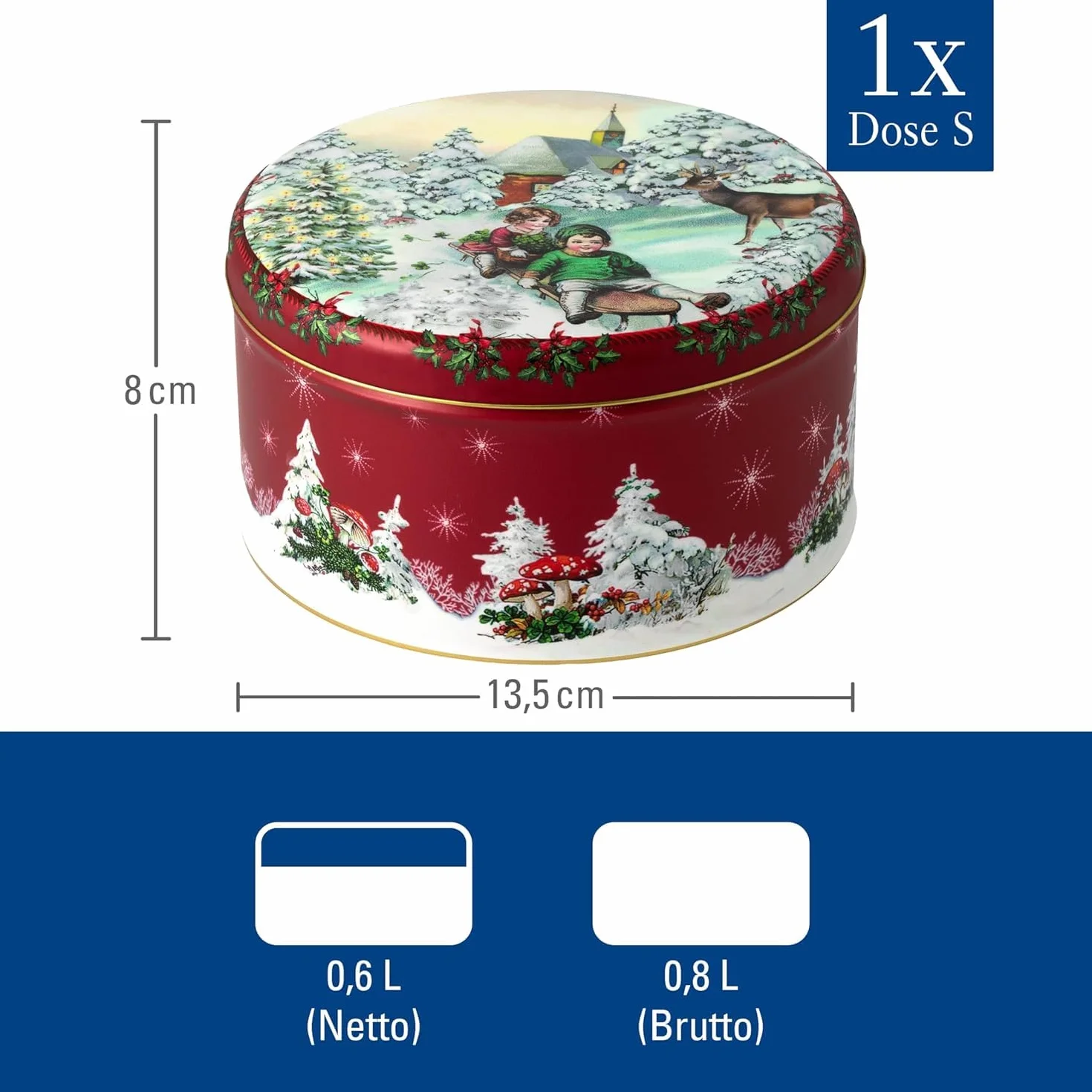 Villeroy & Boch Zimowy Kolaż Puszka na Ciastka, Wielokolorowy, 3 Elementy