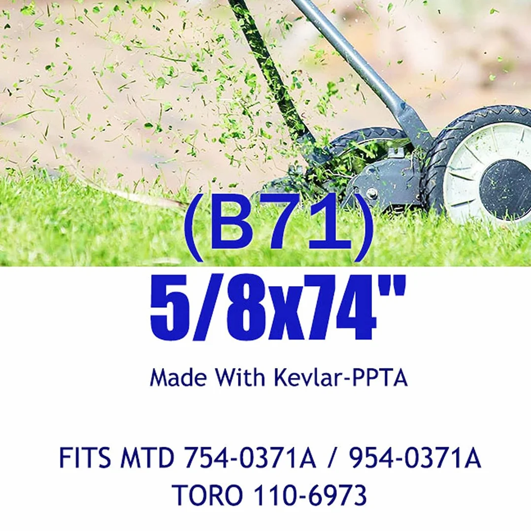 5/8" x 74" pas do cięcia kosiarki do trawy wykonany z kevlaru kompatybilny z MTD 754-0371 754-0371A 954-0371A 954-0271A 954-0371A