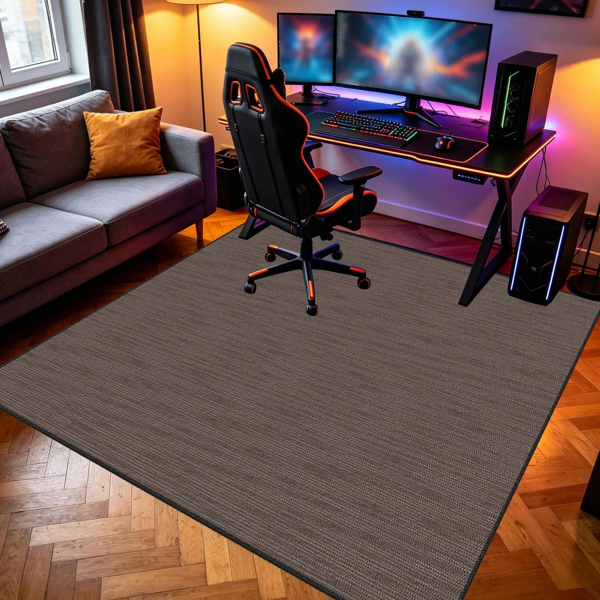 Zmywalny dywanik do pokoju zabaw, 170 x 200 cm / 66,93 x 78,74 cala Mata podłogowa na krzesło komputerowe do gier, mata sportowa, mata podłogowa dla graczy 3D do sypialni na krzesło biurowe