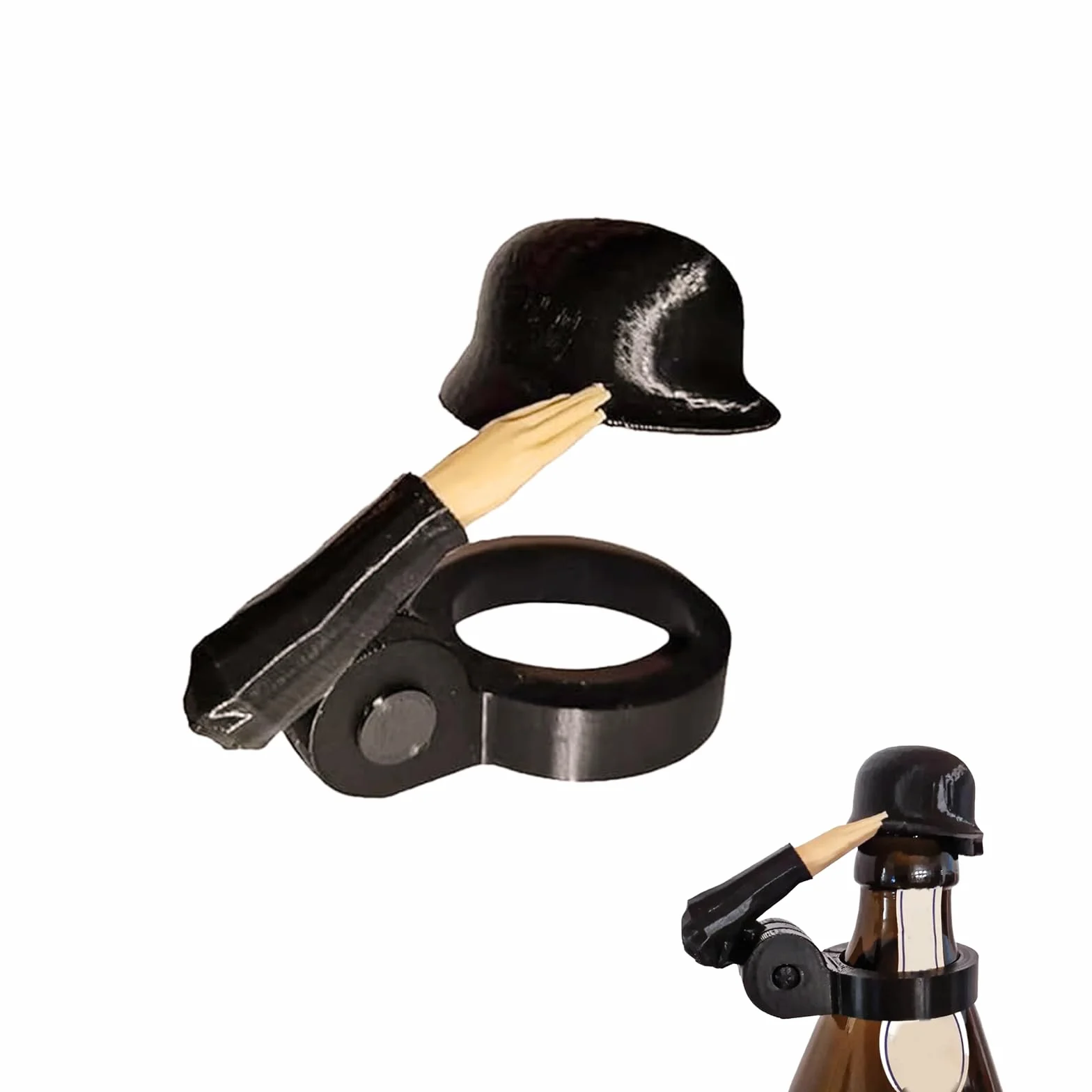 Kask piwny, korek do butelki piwa, przełącznik ustny do piwa, na powitanie żołnierza, kask do butelek piwa, wielokrotnego użytku, ozdobna nasadka nadaje się do baru, grillowania na świeżym