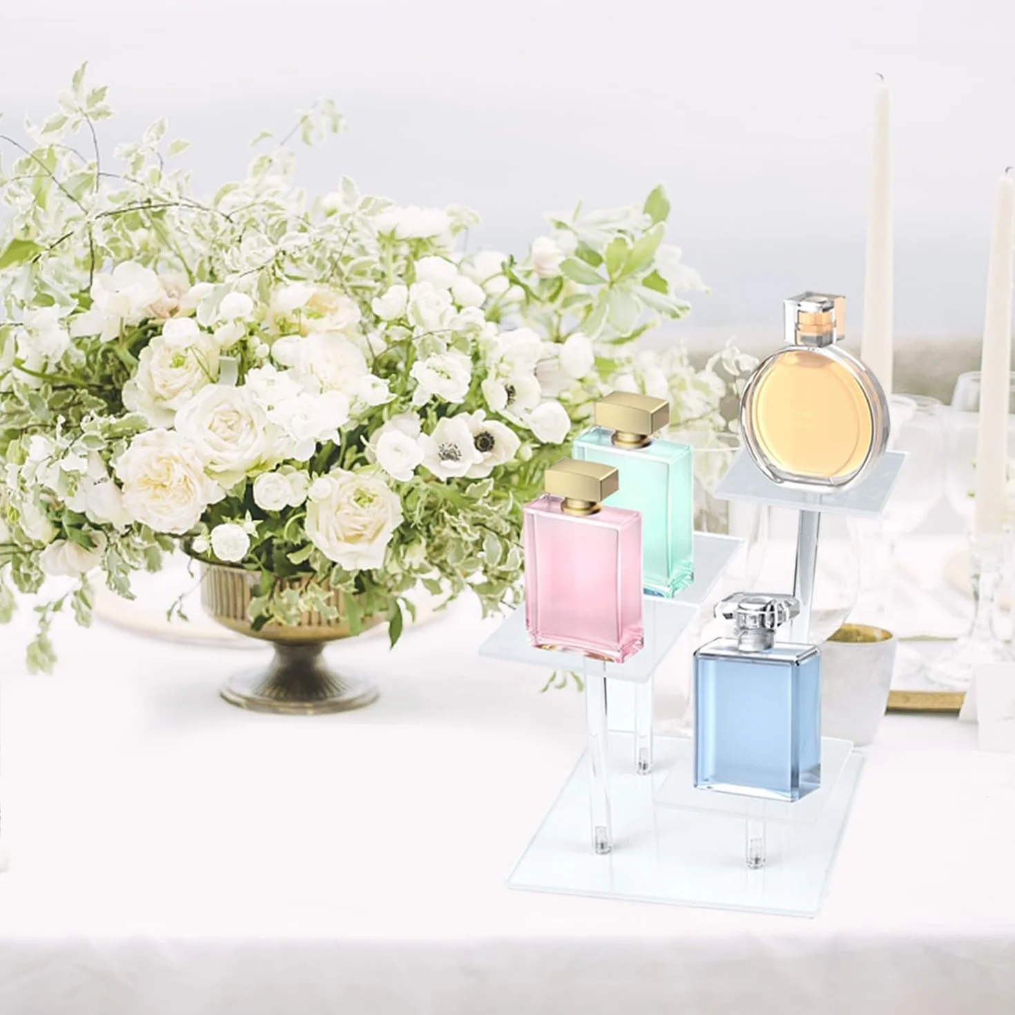 Akrylowy stojak na perfumy, akrylowy, przezroczysty, akrylowy stojak na perfumy, pionowy, regał na perfumy, na kosmetyki, przedmioty kolekcjonerskie, 1 sztuka