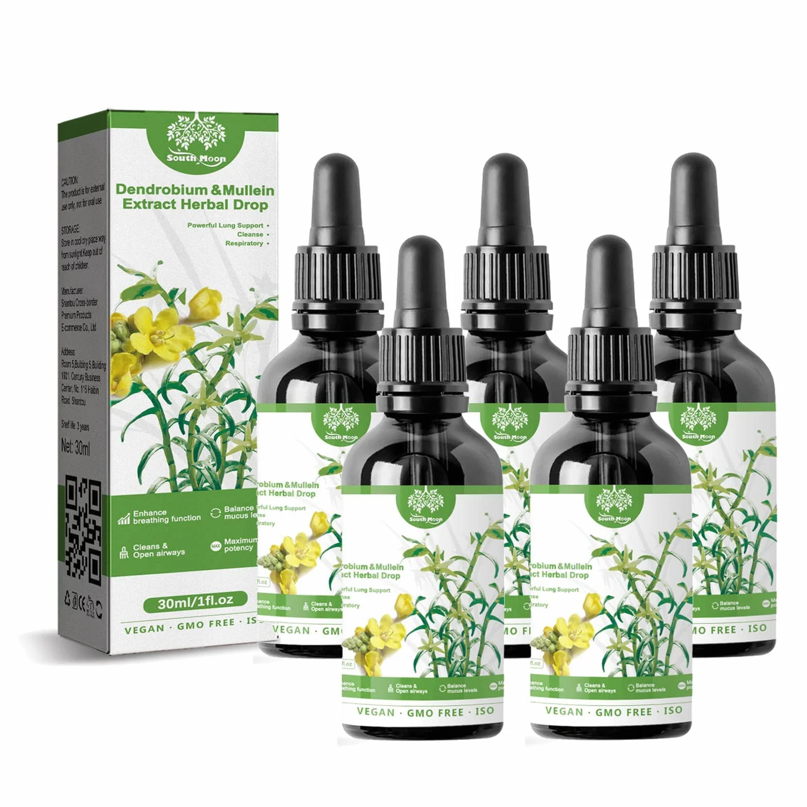 ClearBreath Dendrobium ekstrakt z mulleiny – silne wsparcie płuc oraz oczyszczanie i oddychanie ziołowe serum płuc