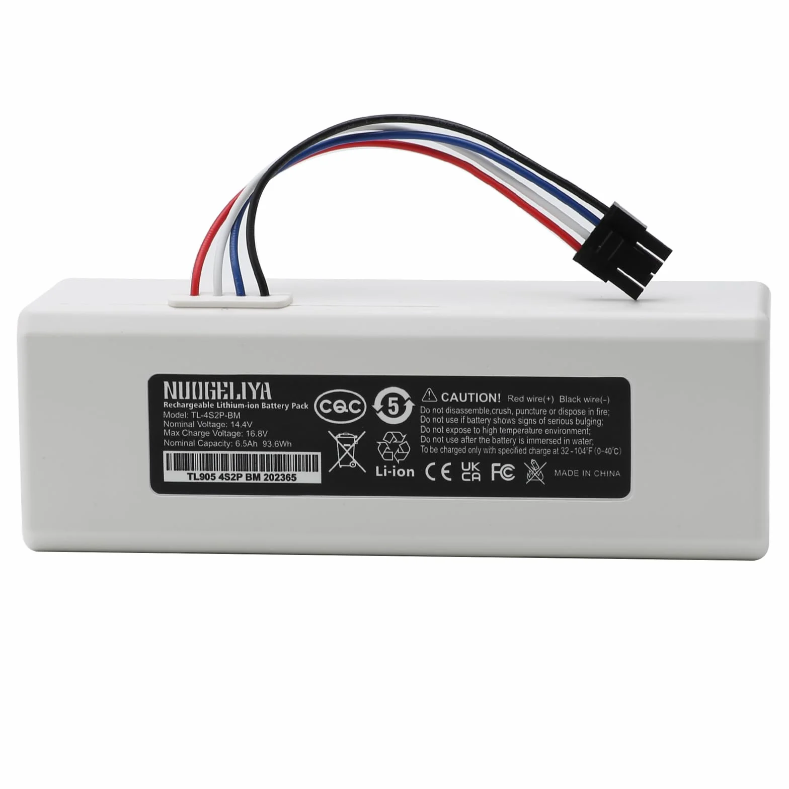 NUOGELIYA Xiaomi Mijia 1C Stytj01zhm robot odkurzający 14,4 V 6500 mAh Li-ion akumulator zastępczy
