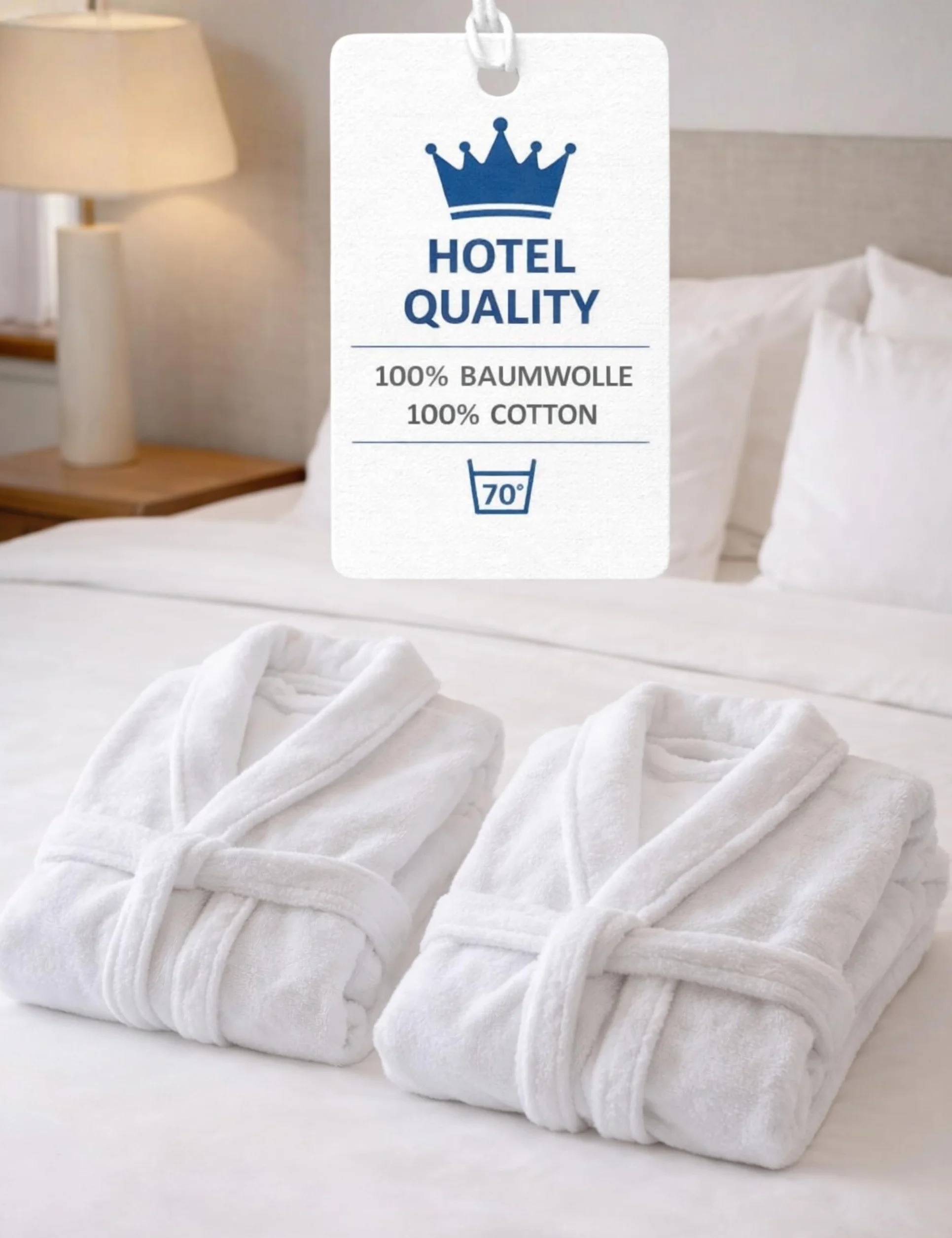 Morgenstern Szlafrok Hotelowy – unisex – damski i męski – 100% bawełna frotte (380 GSM) – Oeko Tex – biały – rozmiary S-XXL