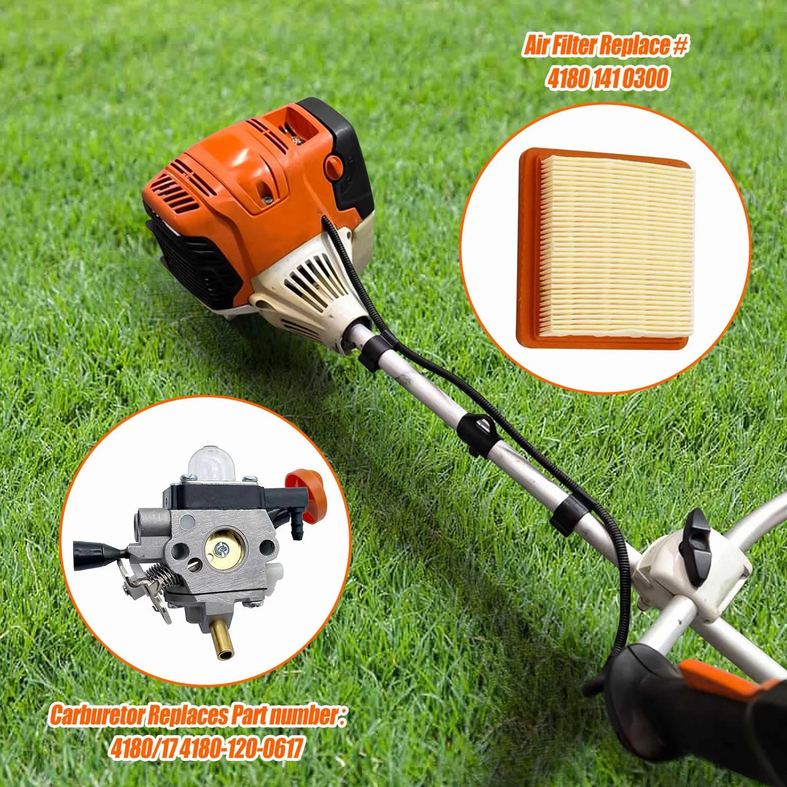 Gaźnik do Stihl FS131 FS131R FS311 KM131 HT131 HT132 HT133 HT134 HT135, zamiennik 4180-120-0619 4180-120-0617 Zestaw do strojenia wykaszarek z 4188 0 141 Zestaw filtrów powietrza 0300