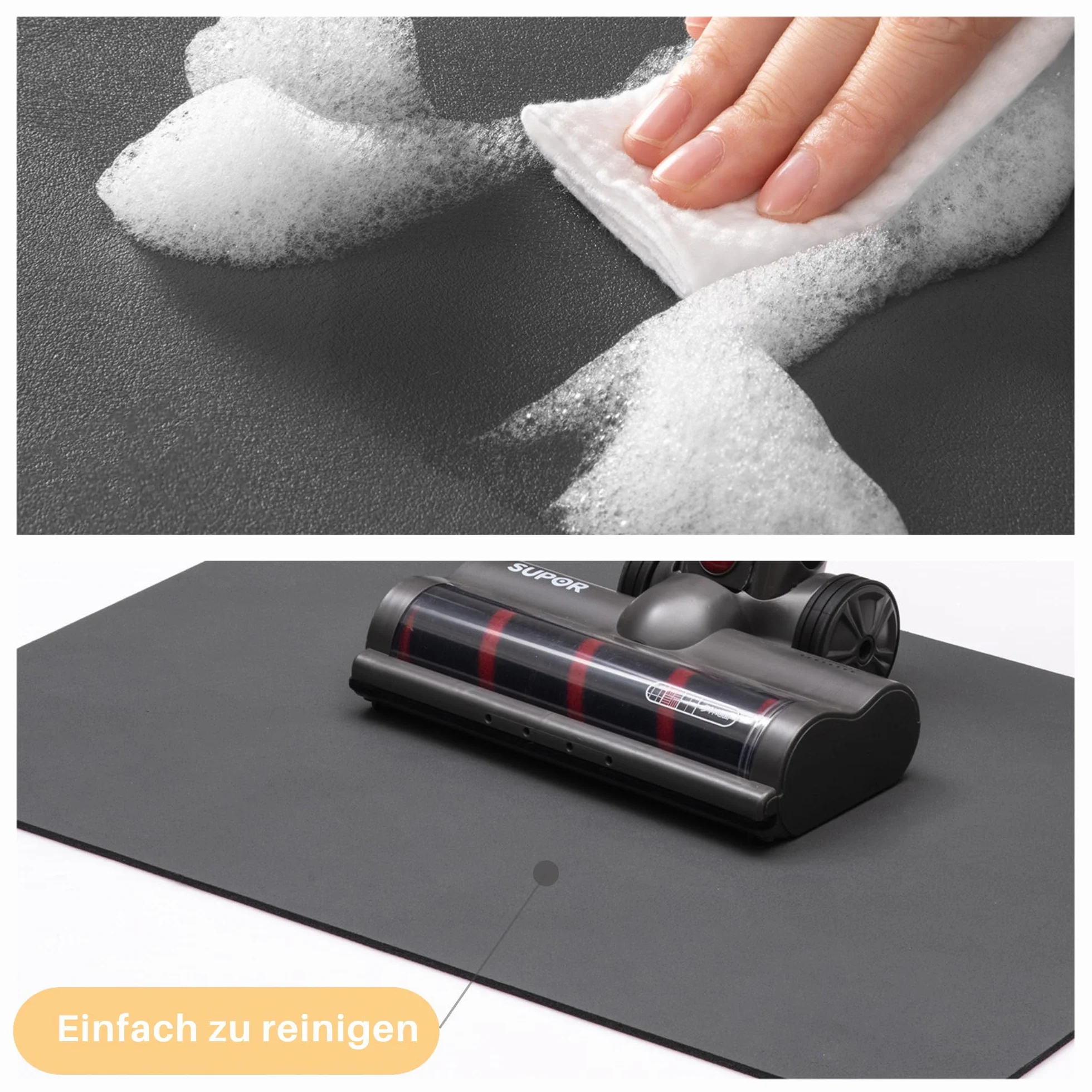 JanYoo 60 x 40 cm podkładka pod miskę dla psów, kotów, duża, antypoślizgowa, chłonna miska dla kotów, mata na karmę dla psów i kotów