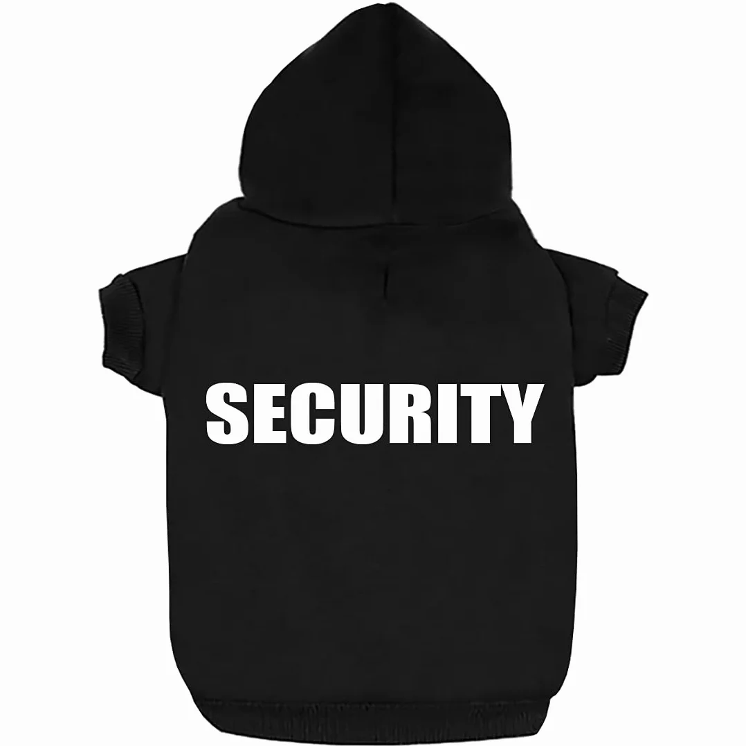 Bluza z kapturem dla psa Security Rdc Termiczny sweter Kurtka z bawełny Płaszcz Czarny