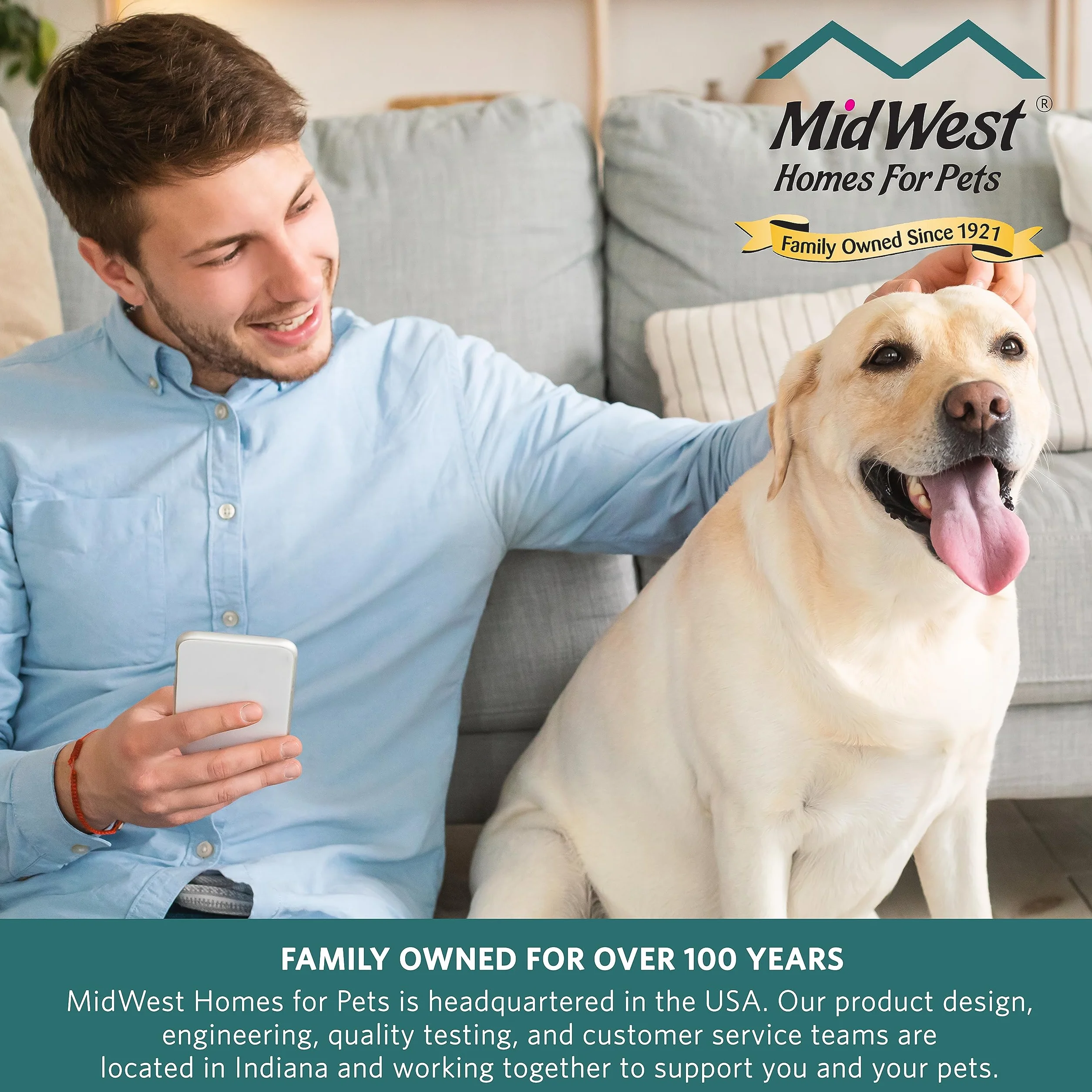 MidWest Homes for Pets Pokrowiec na klatkę dla psa Teflon Fabric Protector maskujący 91,4 cm szary