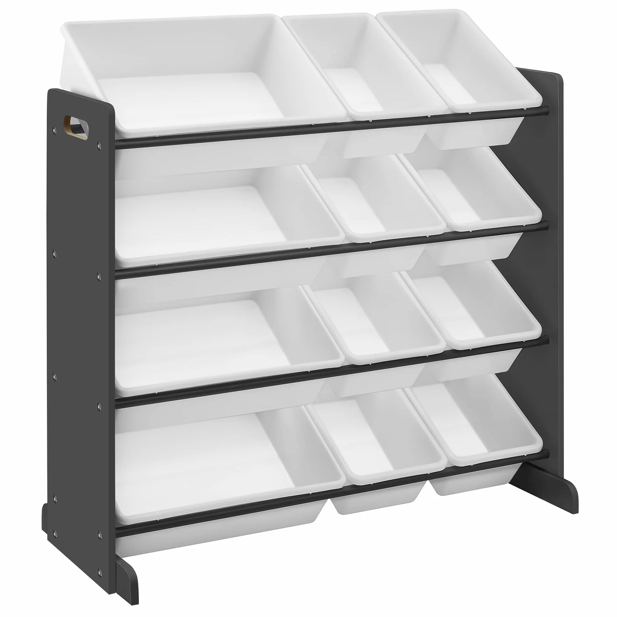 Songmics Organizer na Zabawki, Polipropylen, Czarny/Biały, 86 x 26.5 x 78 cm