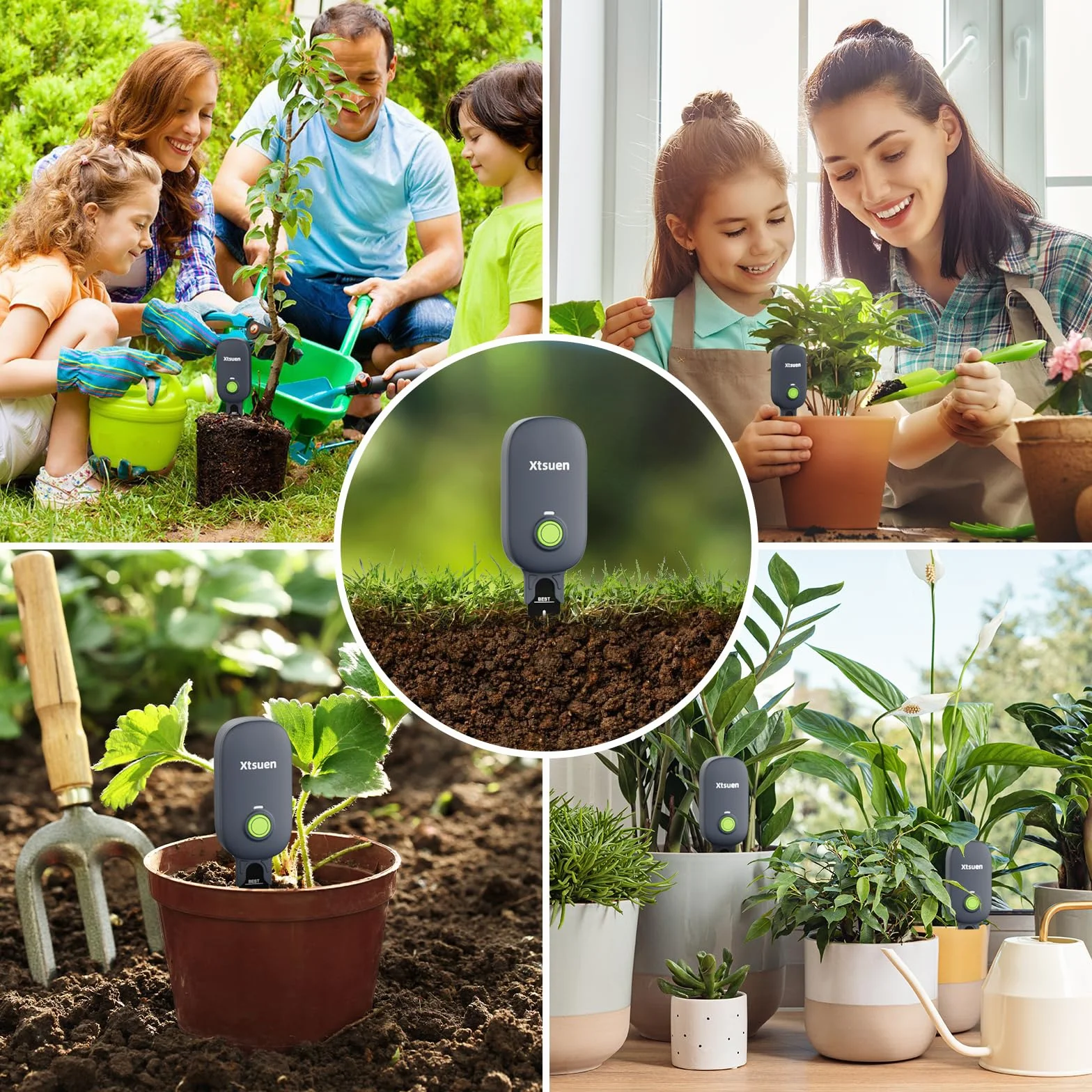 Miernik Wilgotności dla Roślin, Miernik Gleby, Bezprzewodowy Czujnik Wilgotności Gleby Bluetooth, 2 w 1 Miernik Wilgotności Gleby, Opieka nad Ogrodem, Trawnikiem, Roślinami Doniczkowymi