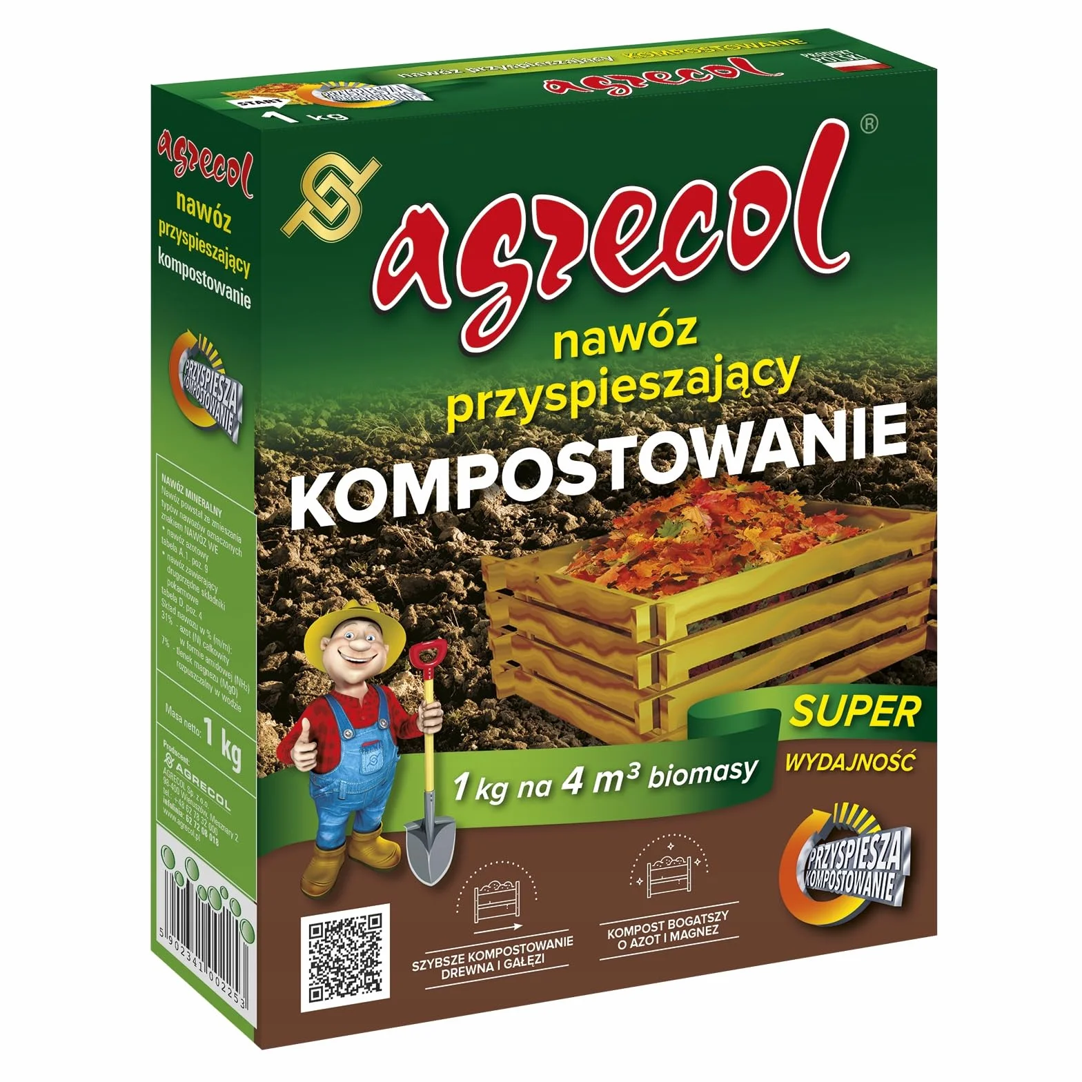 Przyspieszacz kompostu Agrecol 1 kg nawóz przyspieszający kompostowanie
