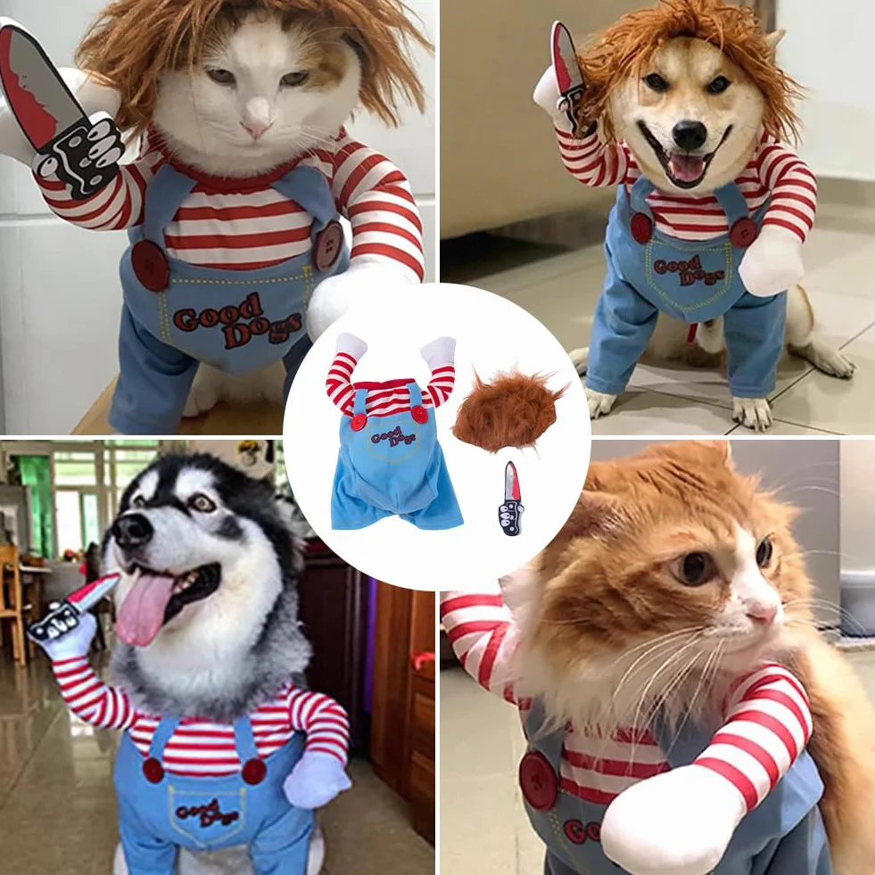 Straszny kostium dla zwierząt domowych na Halloween, cosplay i imprezę