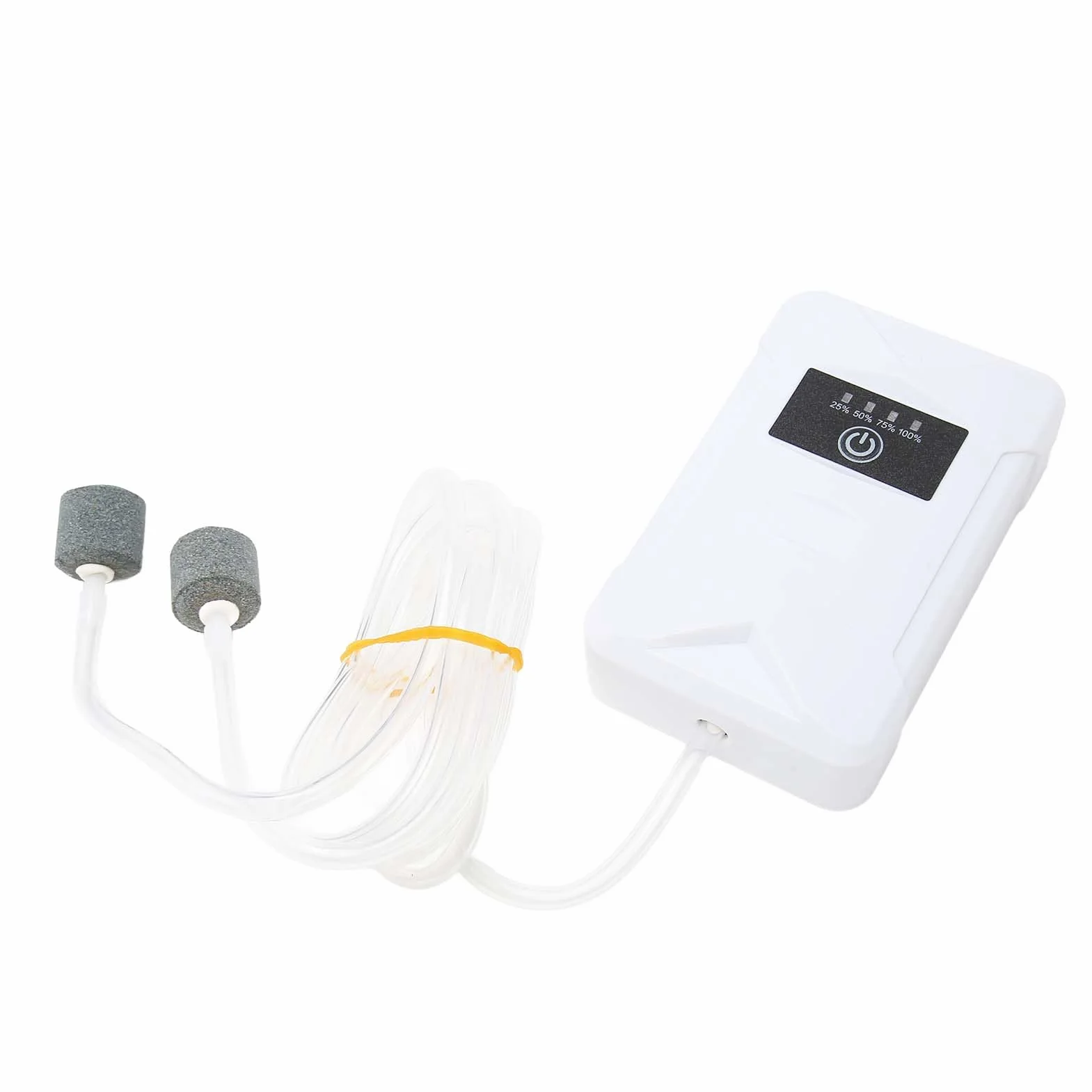 Akumulator, Pompa Tlenu w Akwarium Cicha Bateria USB 2400mAh, Podwójna Przenośna Pompa Powietrza do Połowu Ryb, 2 Tryby Zasilania, Reakcja na awarię Zasilania, Kompaktowa i