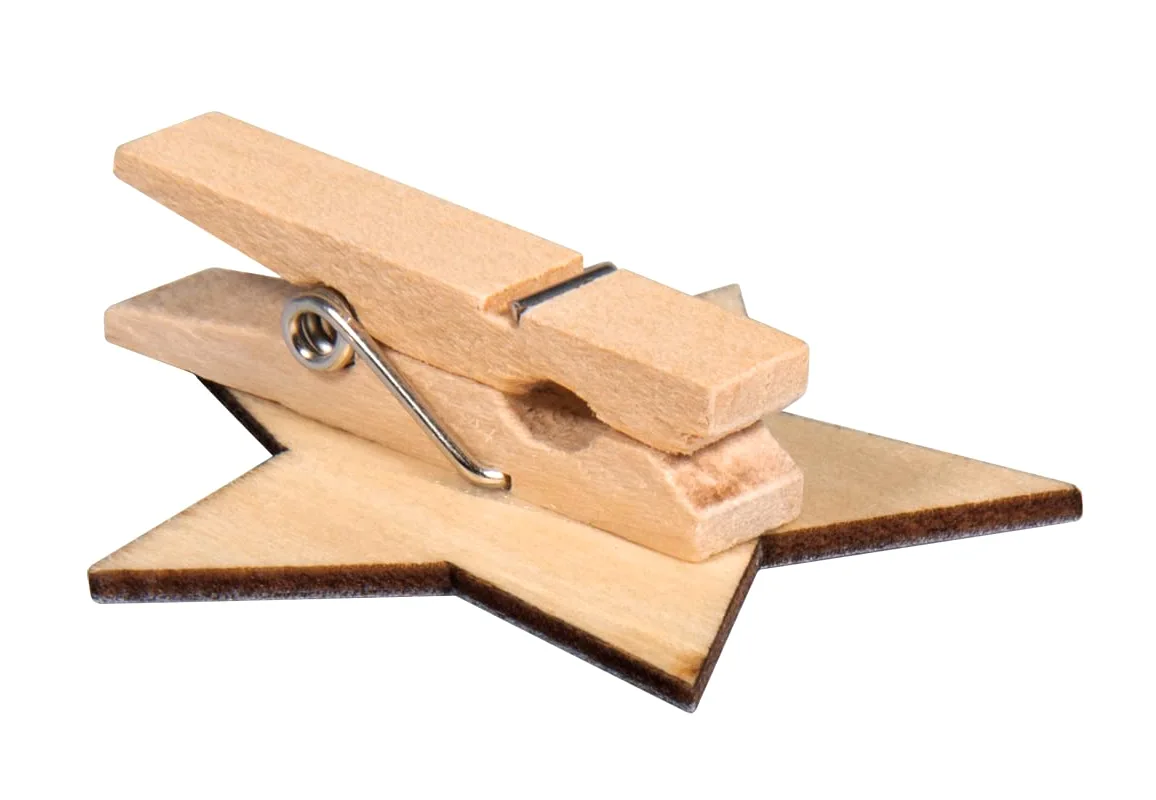 Rayher Drewniane cyfry do kalendarza adwentowego z gwiazdką, 2,9 x 3,6 cm, cyfry do kalendarza adwentowego 1-24, ze sznurkiem, 46659999