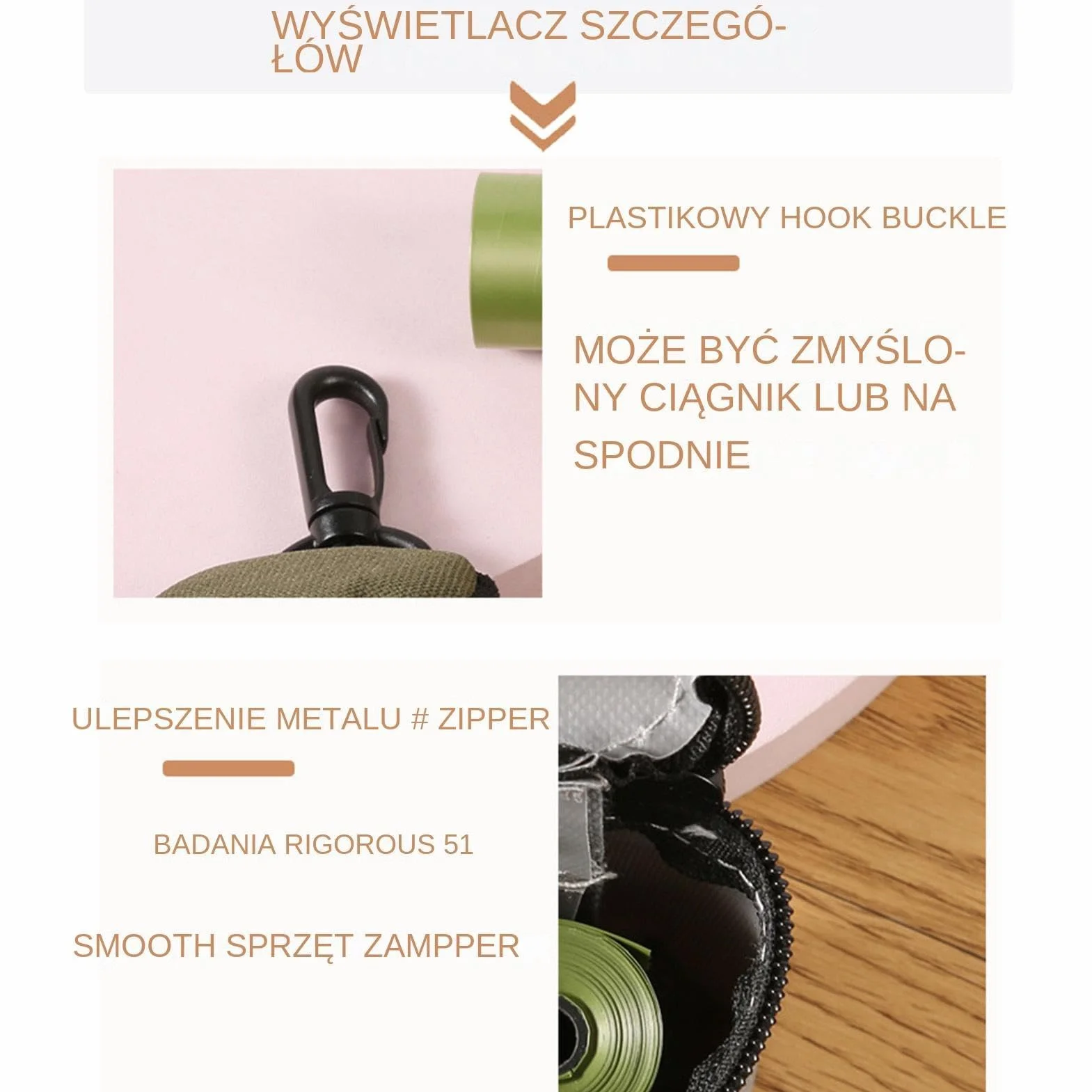 Worki Psie Odchody 5,5x9 cm Dozownik Uchwyt Bezpieczne Mocowanie Klipsa Dla Szczenięcia Małych Średnich Dużyc