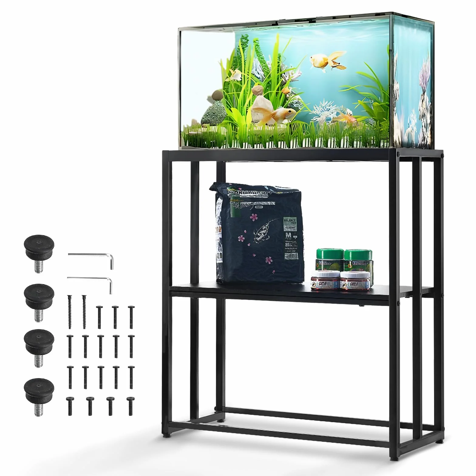 VEVOR Stojak do akwarium 63x33x76 cm nośność 76 kg czarny