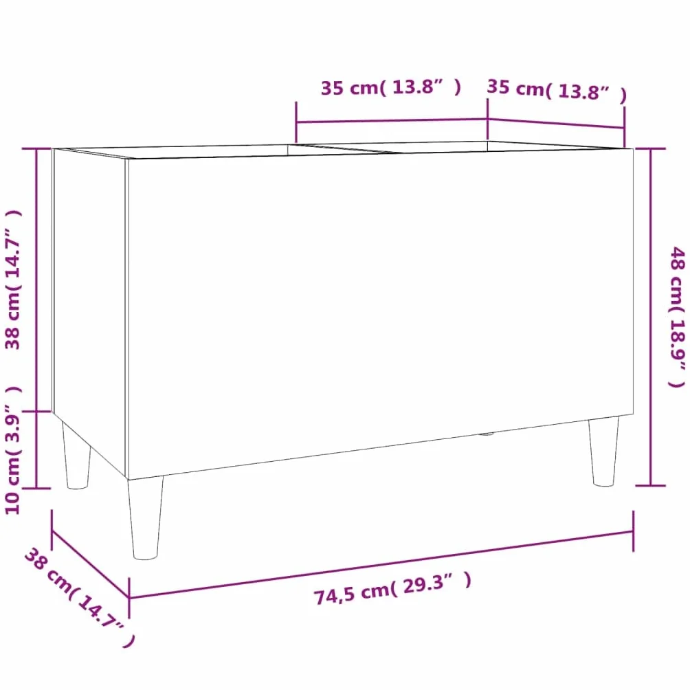 Czarna szafka panelowa 74,5 x 38 x 48 cm, materiał drewnopochodny z miejscem do przechowywania płyt gramofonowych, szafka pod telewizor, kredens, komodę, regał, montaż na ścianie, zajmujący