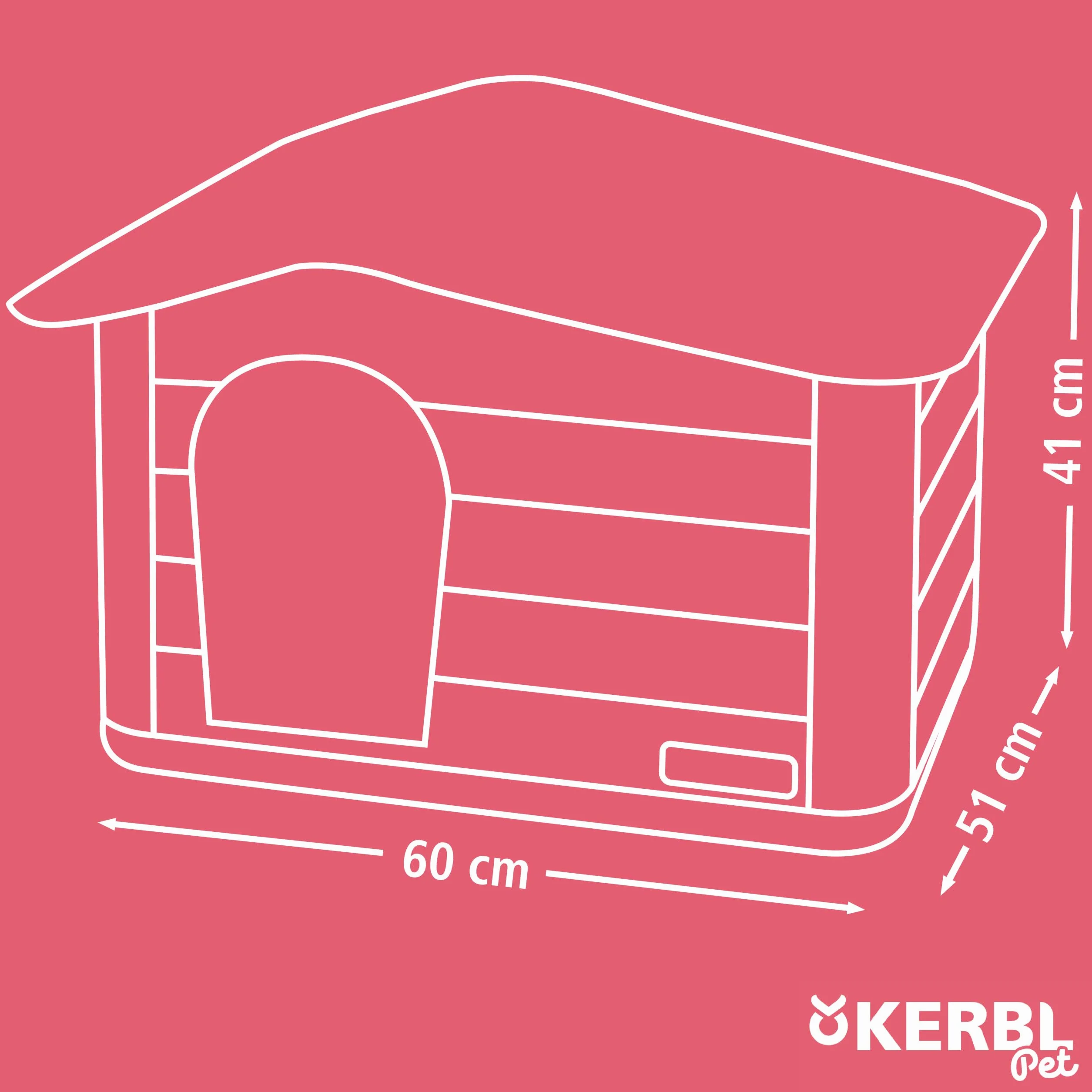 Kerbl 81341 domek dla kotów Paola Eco, wygląd śródziemnomorski, tworzywo sztuczne z recyklingu, szaro-zielony/brązowy, 60 x 51 x 41 cm