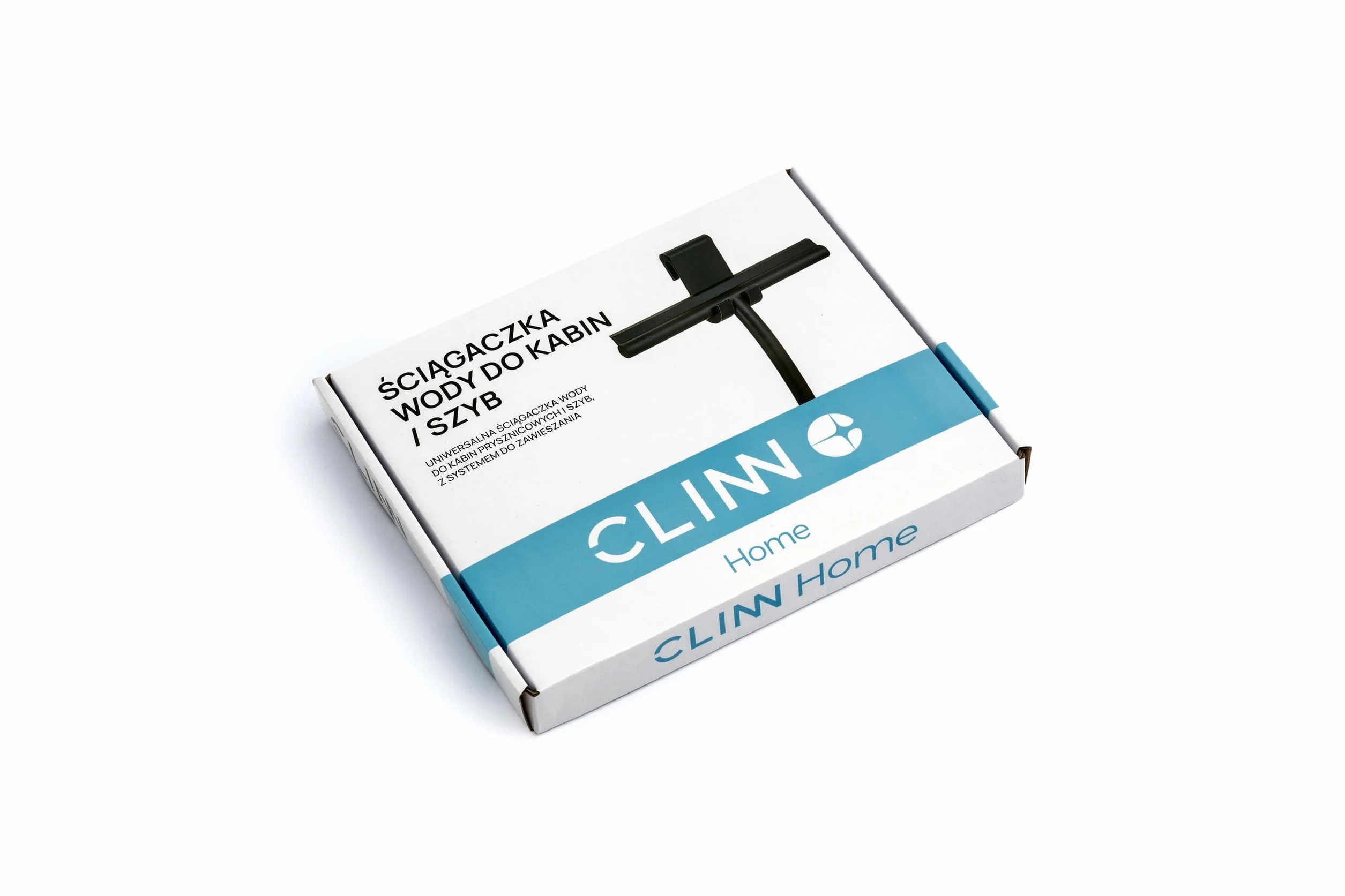 CLINN – Ściągaczka prysznicowa silikonowa 21 cm | Czarna ściągaczka do kabiny prysznicowej, luster, płytek i szyb | Bez smug, z uchwytem bez wiercenia