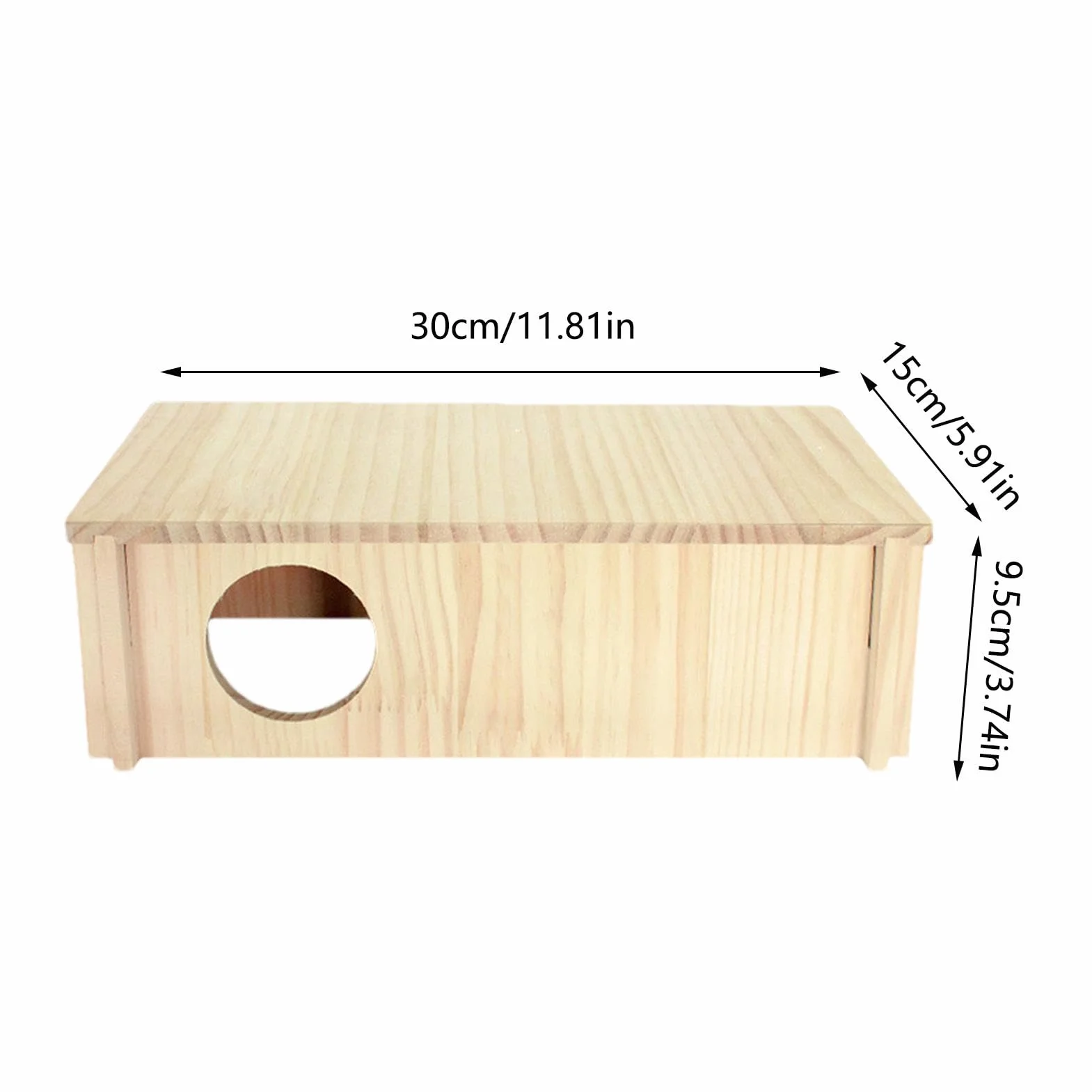 Multi Chamber Hamster House Maze, Large 2 Room, 11.81x5.91x3.74 inches Wooden Hamster Tunnel Toy for Hamsters Gerbils Mice Lemmings