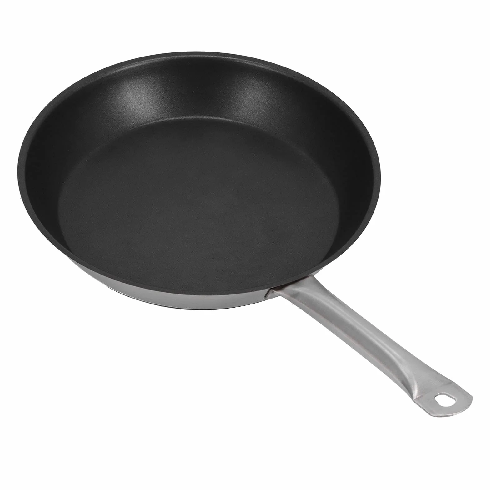 Patelnia ze Stali Nierdzewnej Nieprzywierająca Patelnia do Smażenia 30 Cm 11,8 Cala Stal 304 z Pojedynczym Uchwytem do Omletów i Naleśników Indukcyjnej Gazowej Kuchenki Elektrycznej Kuchnia