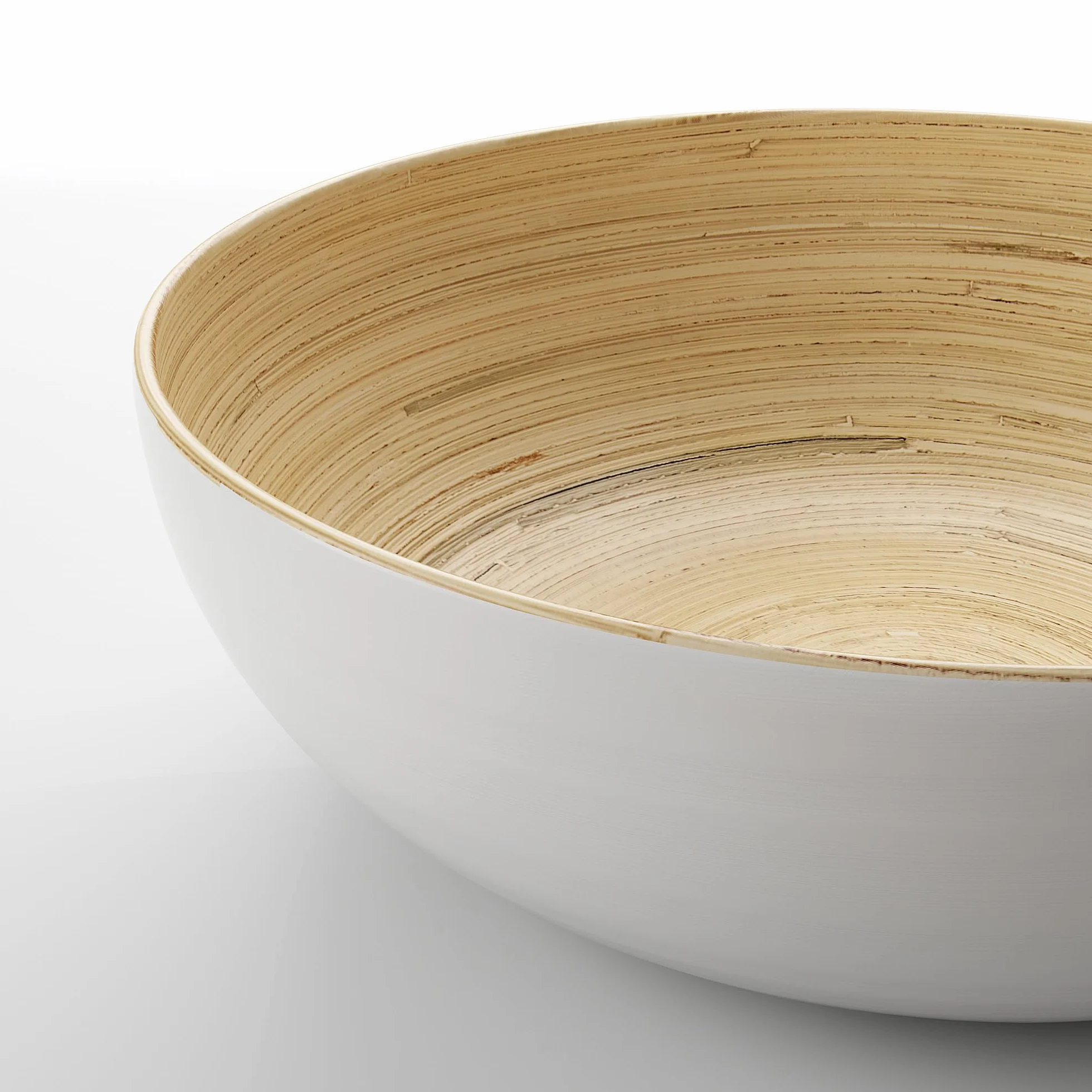IKEA RUNDLIG miska do serwowania, 30 cm, bambusowa/biała