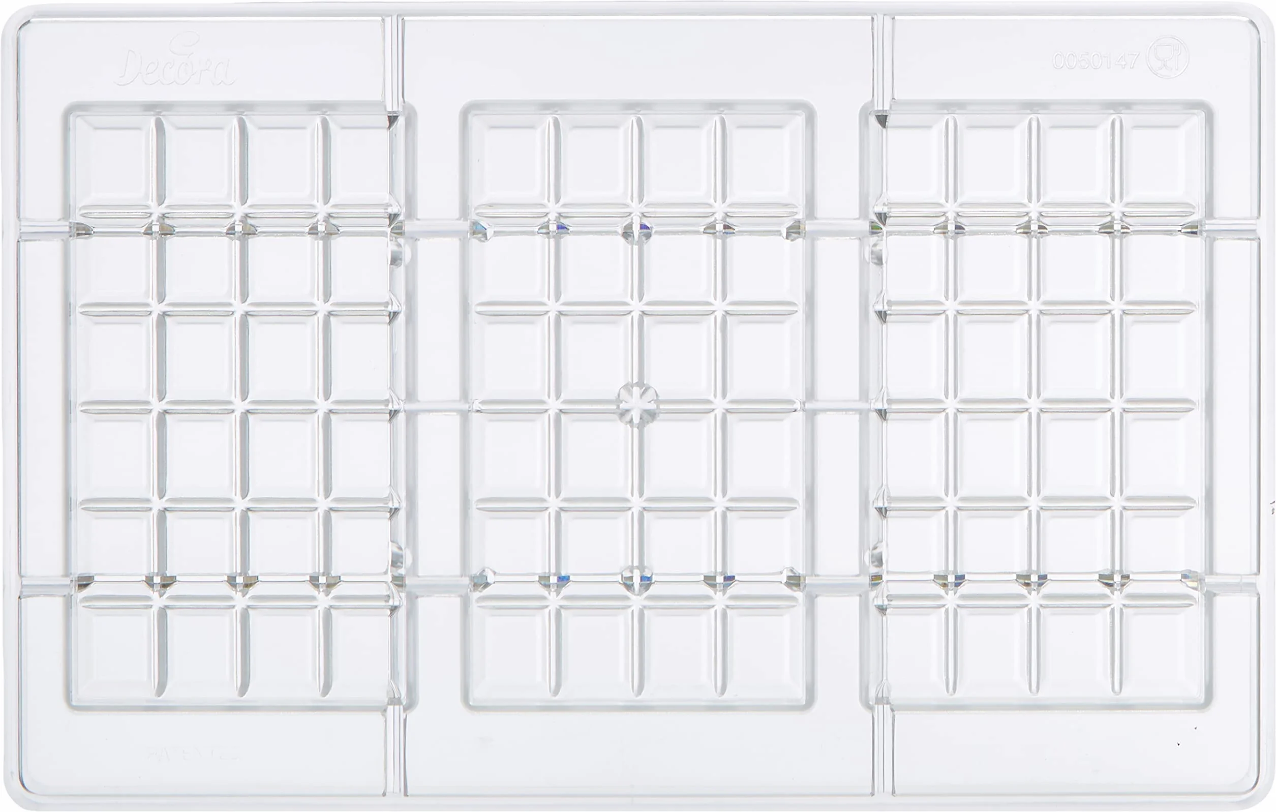Decora 0050147 forma do czekolady, 100 g, 127 x 72 x 11 wys. mm, poliwęglan, przezroczysta, przezroczysta