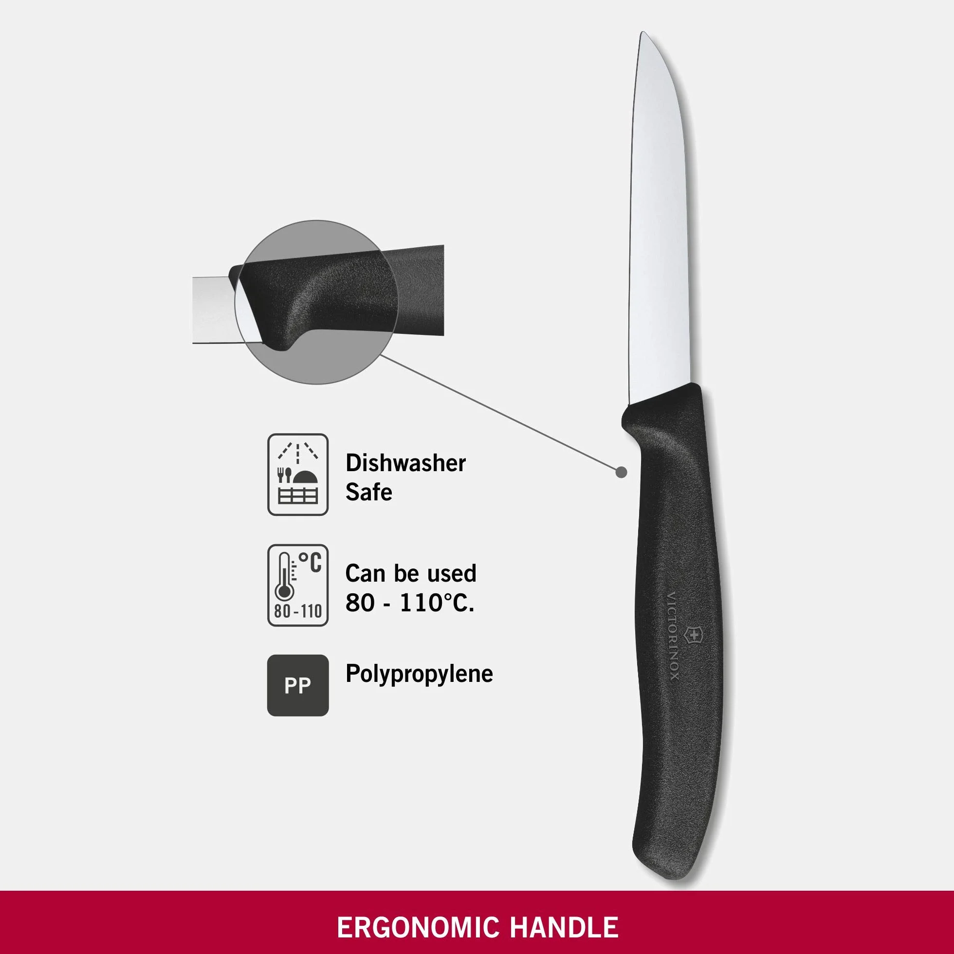 Victorinox Swiss Classic Nóż do Owoców i Warzyw, Stal Nierdzewna, Czarny, 8 cm