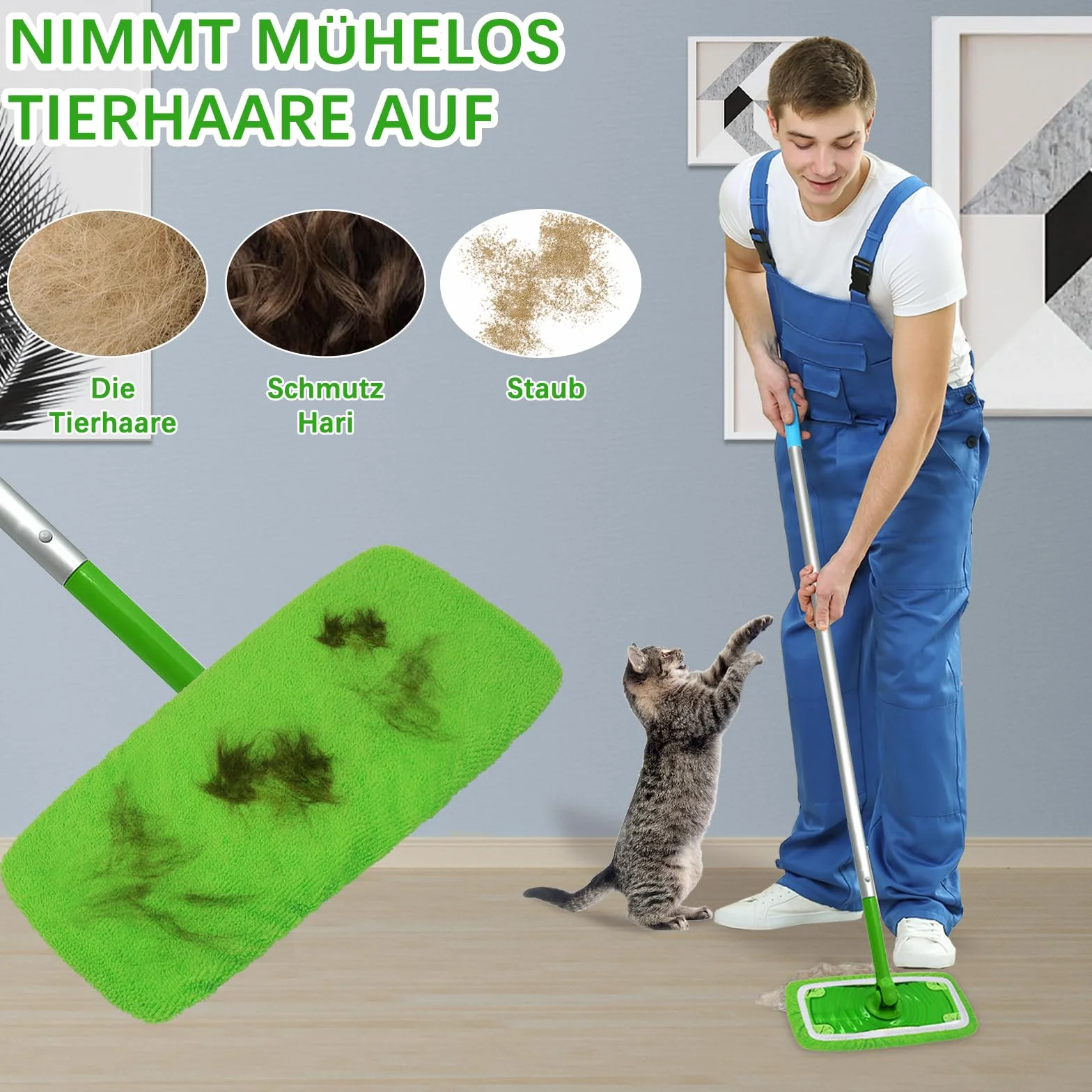 8 sztuk ⋆ściereczek wielokrotnego użytku do mopa Swiffer, zestaw mikrofibry do mopa Swiffer Sweeper