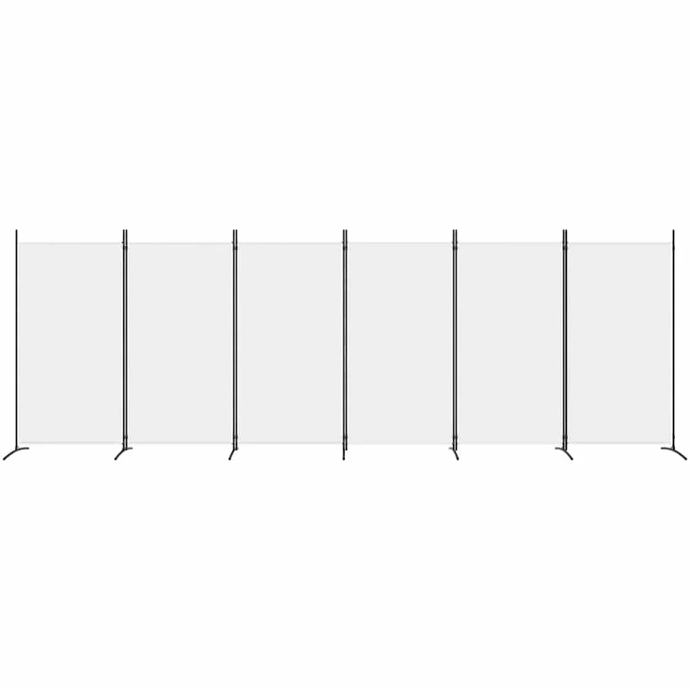 vidaXL Parawan 6-panelowy, biały, 520x180 cm, tkanina