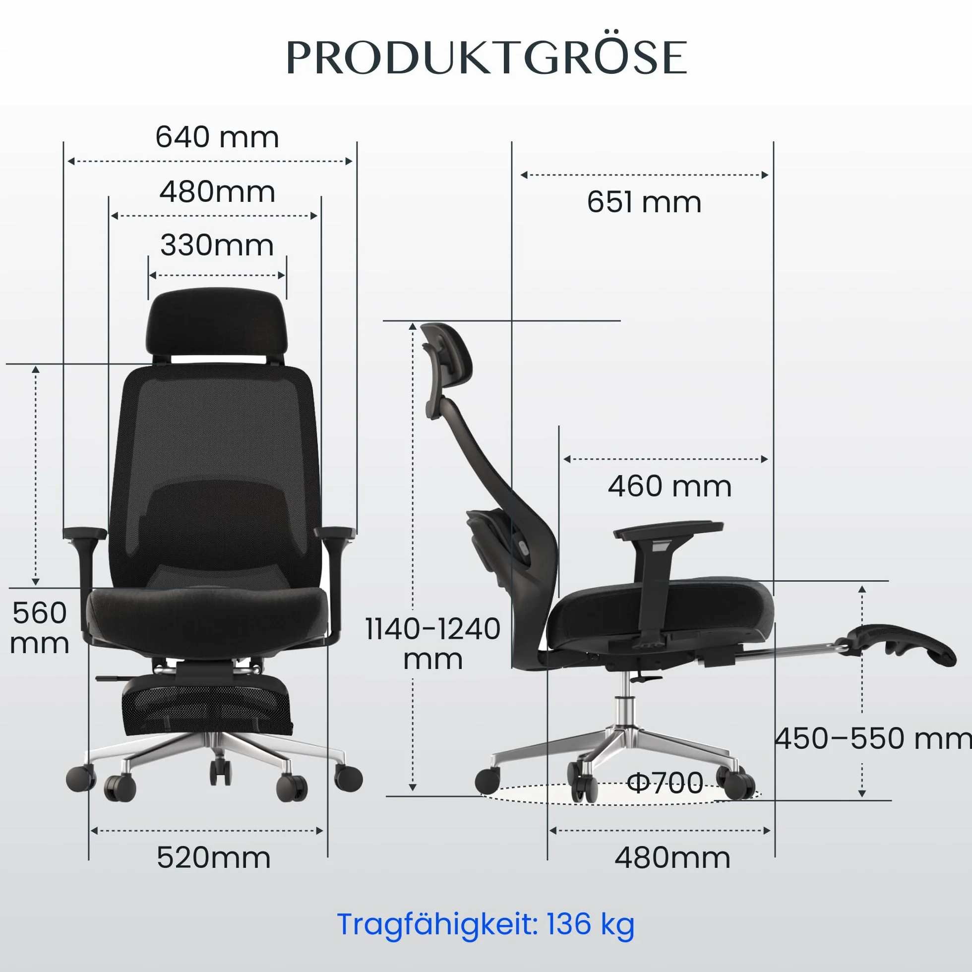 FLEXISPOT MasterEase Masażowe Krzesło Biurowe z Podnóżkiem i Gumowymi Kółkami, Ergonomiczne Krzesło Biurowe z 2D Wsparciem Lędźwiowym z Funkcją Grzania i Masażu (Czarny (z podnóżkiem PLUS kołami))