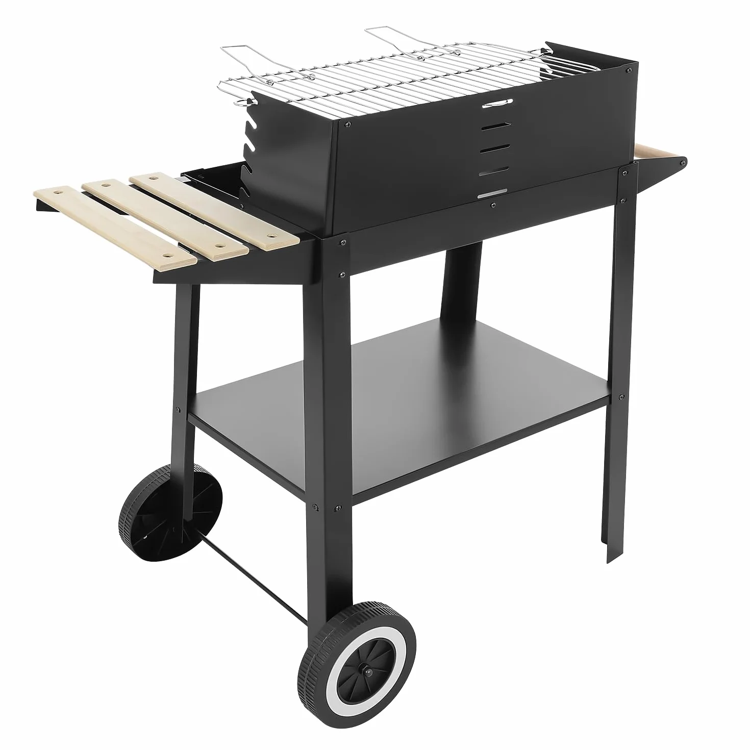 Grill węglowy ogrodowy na kółkach + akcesoria
