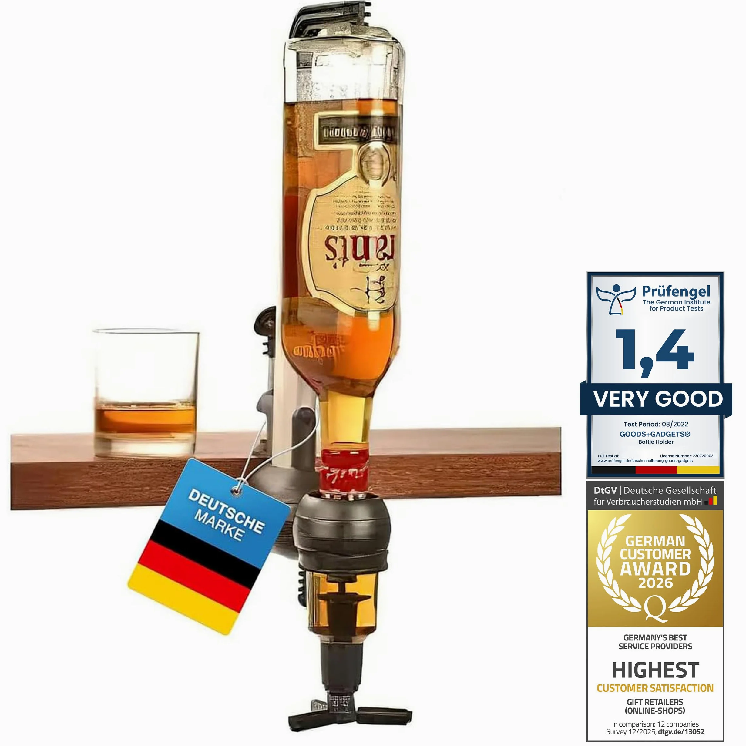 Bar-Butler do napojów spirytusowych, uchwyt na butelki z napojami, dozownik 4cl, dozownik do napojów, uchwyt na butelki, porcjowanie napojów