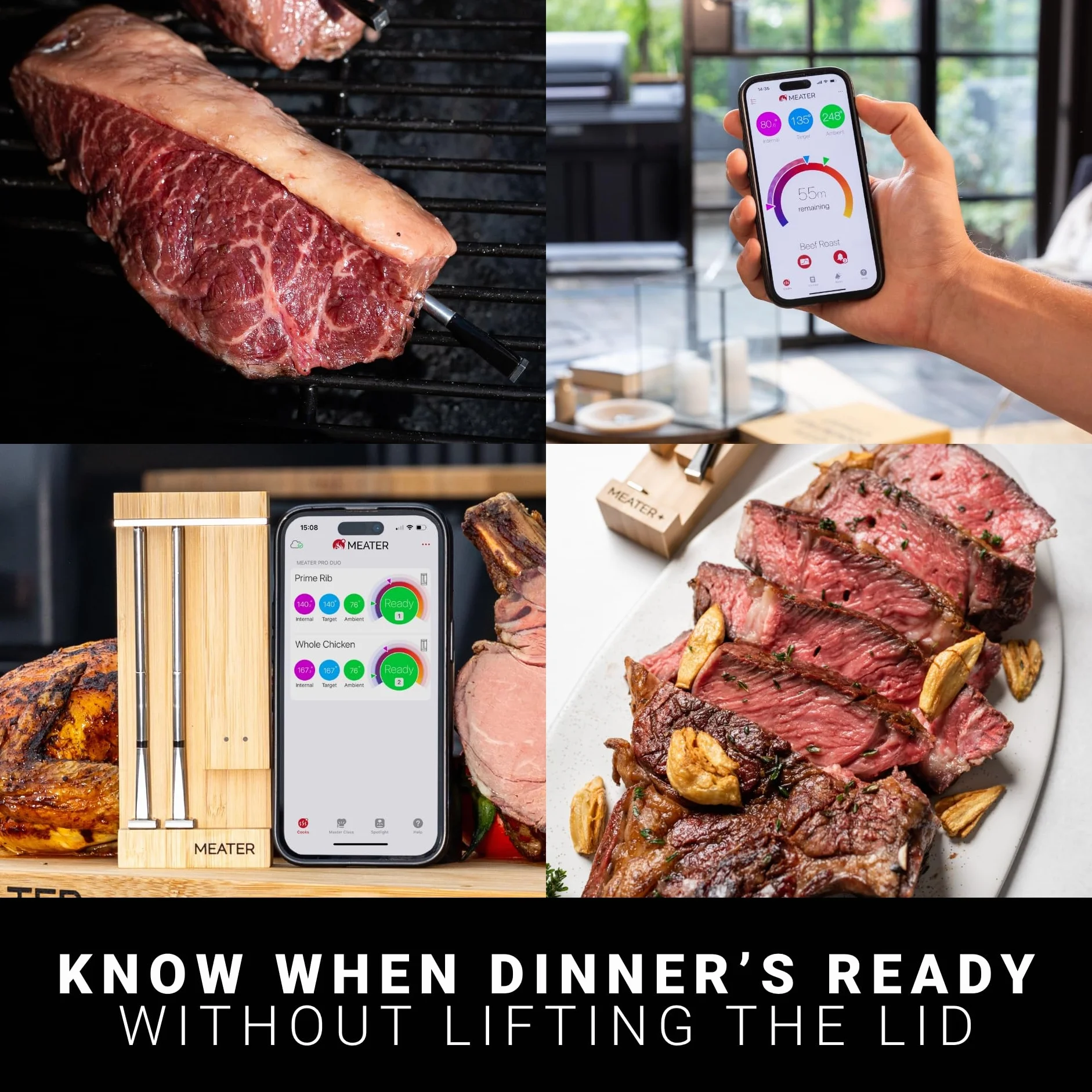 MEATER Pro Duo: Smart Meat termometr cyfrowy, odporność na wysoką temperaturę do 550°C, duży zasięg, certyfikowana dokładność, grill, wędzarnia, frytkownica, 50+ przepisów w aplikacji
